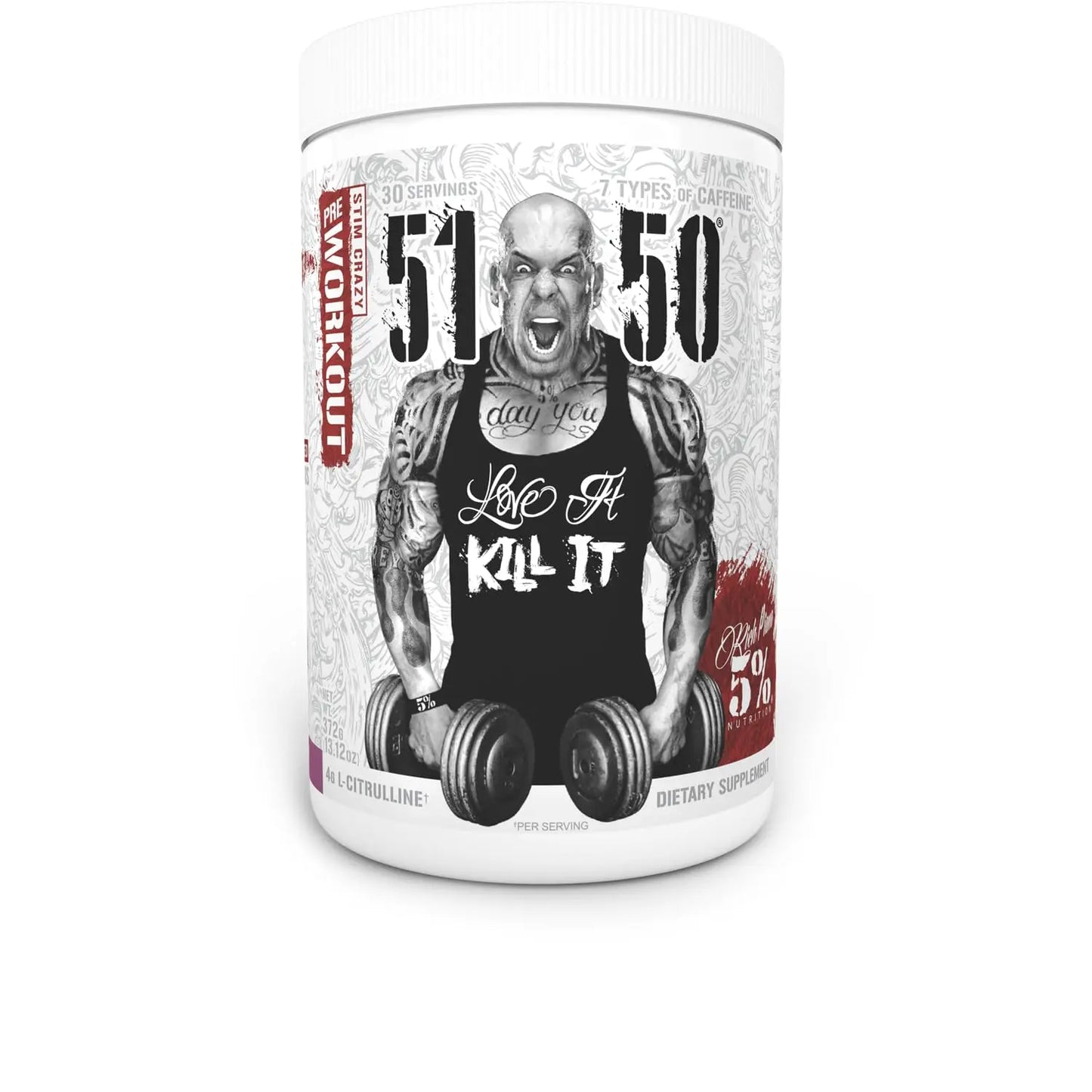 5% Nutrition Rich Piana 5150 High Stim Pre-Workout Powder | Extreme Energy, Focus 5% Nutrition