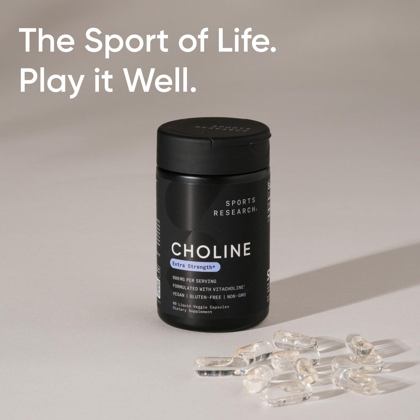 Sports Research ® Extra Strength Choline 800 mg - Essential Nutrient Featuring VitaCholine ® for Focus Support - Vegan Certified • Non-GMO • Gluten Free - 60 Liquid Capsules Sports Research buy supplements Au