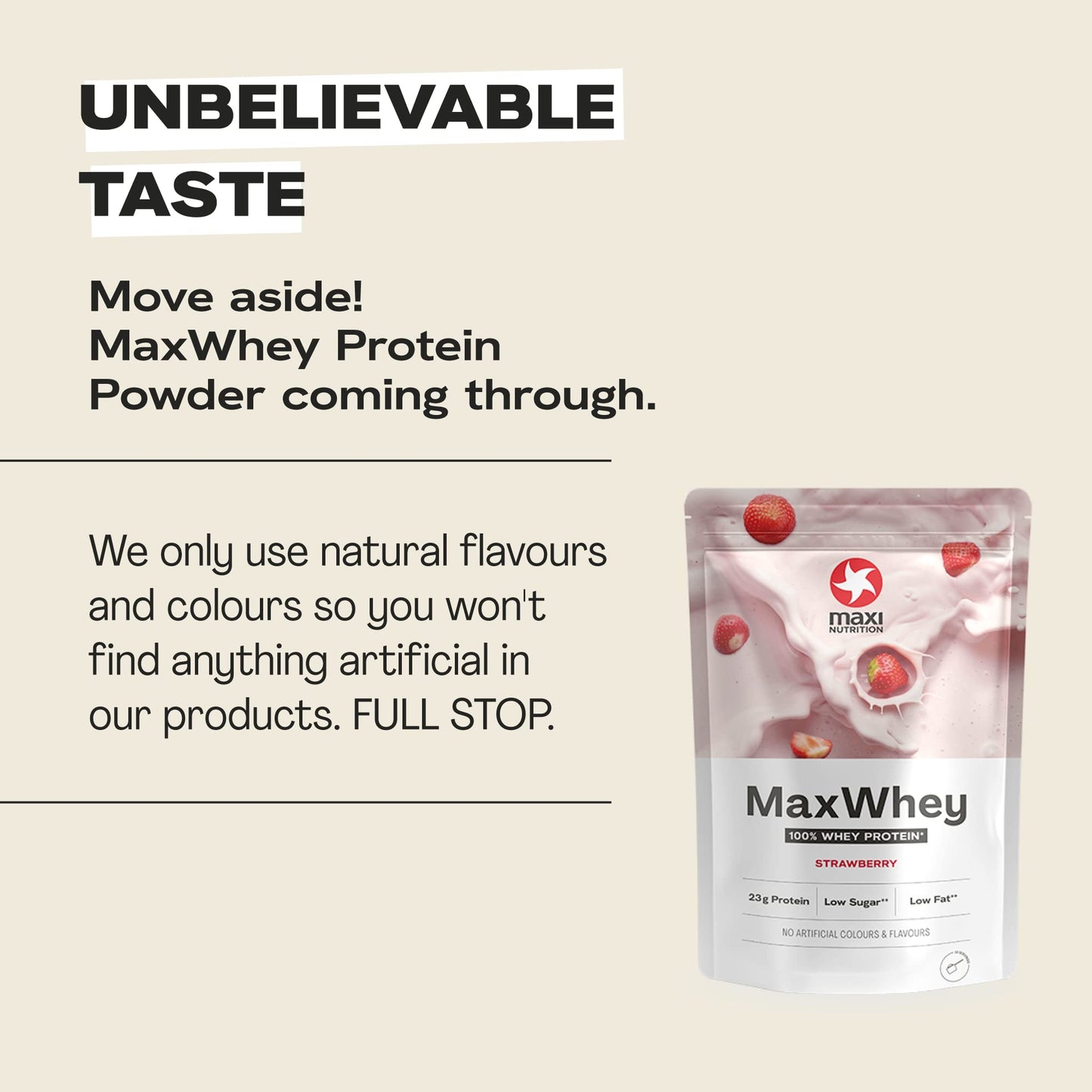 MaxiNutrition - MaxWhey - Whey Protein Powder Strawberry - Low-Fat - Low Sugar MaxiNutrition