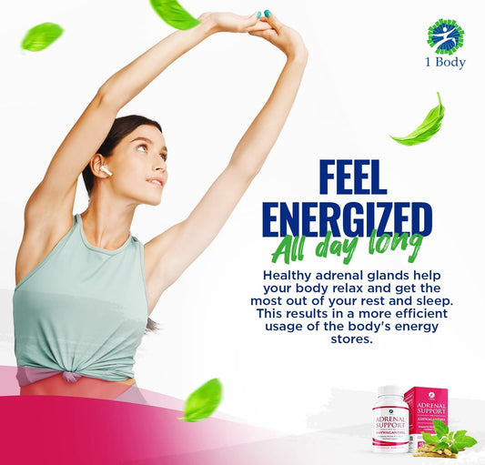 1 Body Adaptogen Complex Supplement with Ashwagandha - 60 Vegan Cap 1 Body