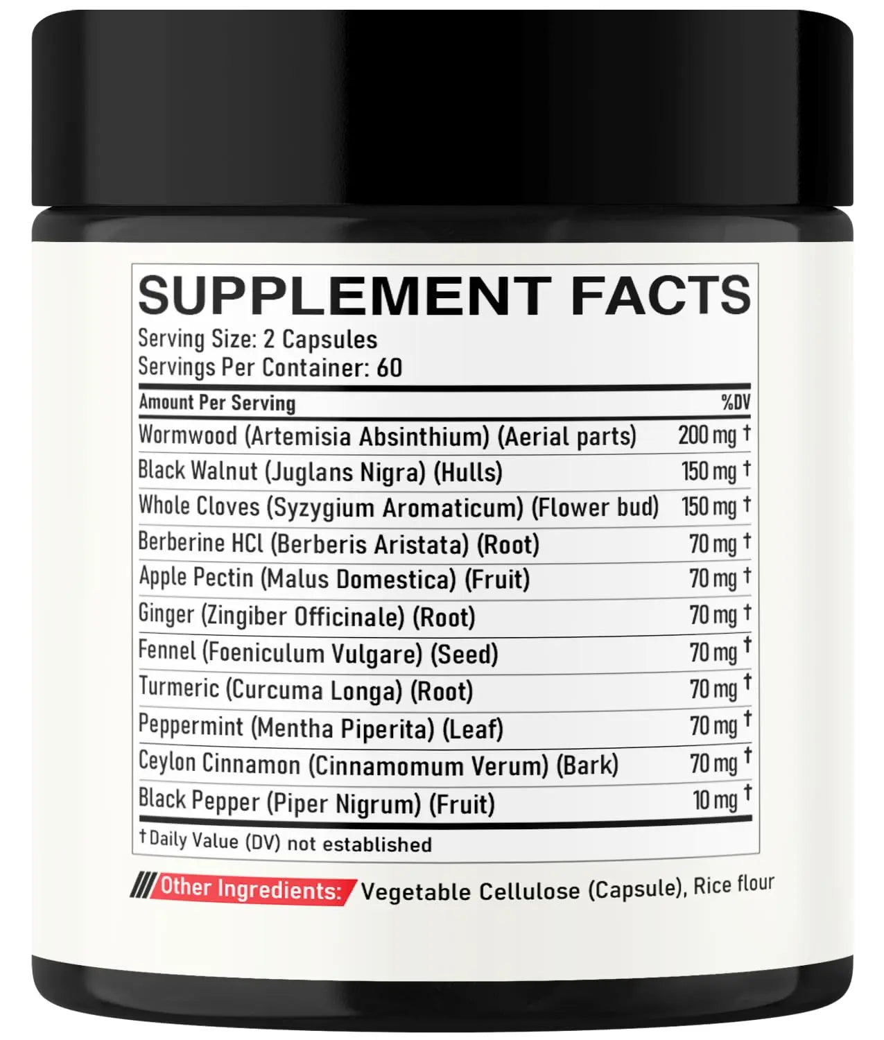 DEDICAD Wormwood Supplement - 120 Capsules Extracted from Black Walnut, Cloves, Turmeric, Apple, Berberine HCl & More - 11 Ingredients Combined for Immune System - 2-Month Supply DEDICAD buy supplements Au