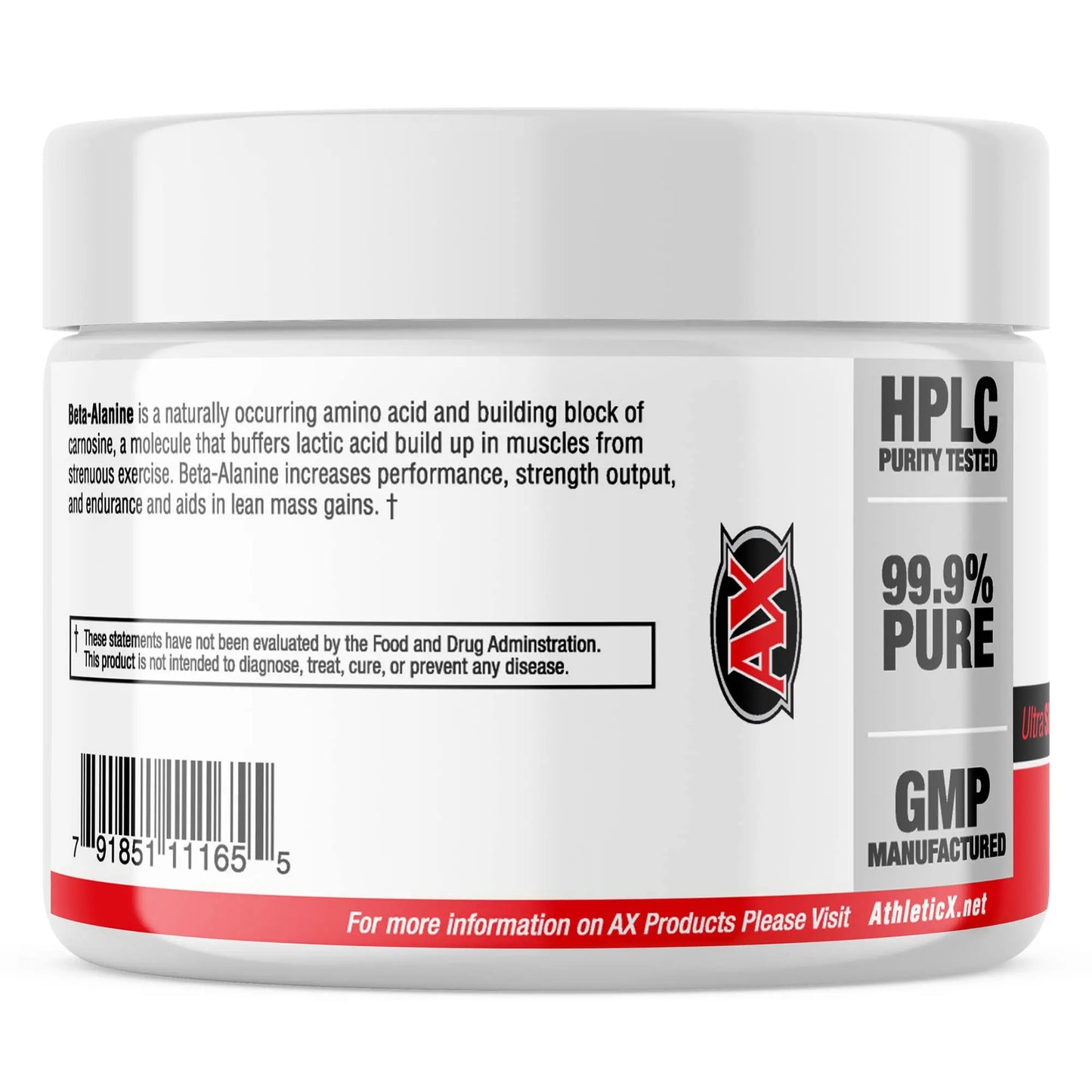 AX Pure Beta Alanine Powder 250 Grams Athletic Xtreme