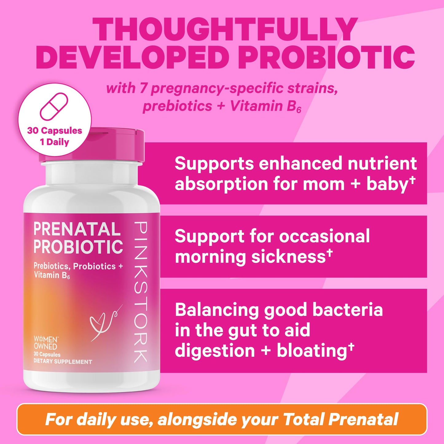 Pink Stork Prenatal Vitamin Duo: Prenatal Vitamins and Probiotics for Pregnant Women Pink Stork