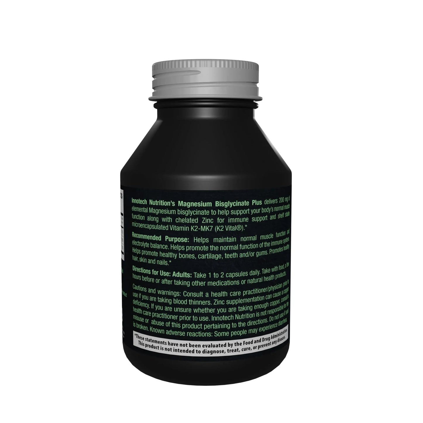 Innotech Nutrition Magnesium Plus Muscle Bone & Sleep Support Magnesium Bisglycinate Zinc & Vitamin K2 120 Vegan Capsules Innotech Nutrition Solutions buy supplements Au