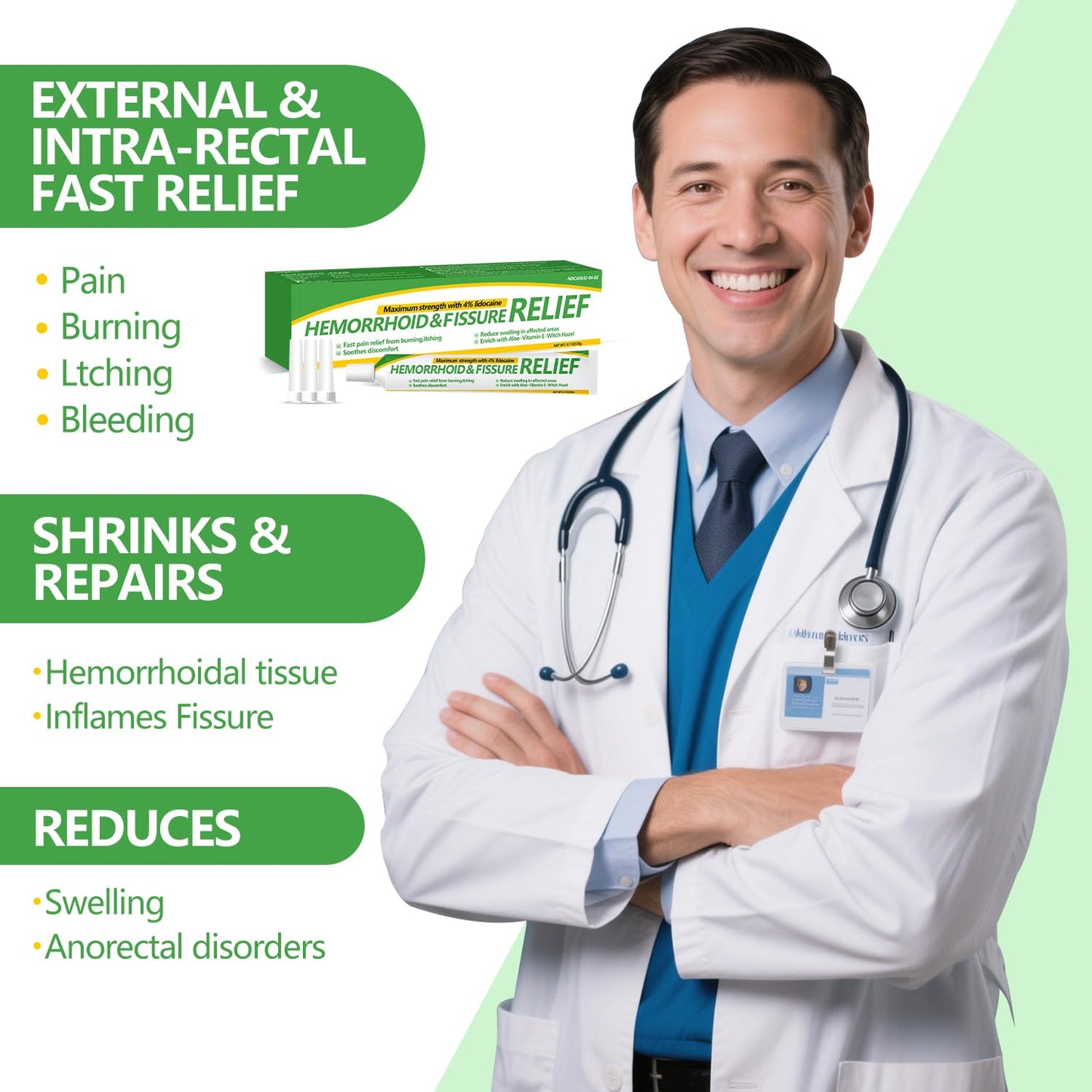 RHAICARE Hemorrhoid and Fissure Cream,Hemorrhoidal Ointment for Fast Acting Itch, Swelling, and Maximum Strength Pain Relief(1 Pack RHAICAREBuy Supplements Australia