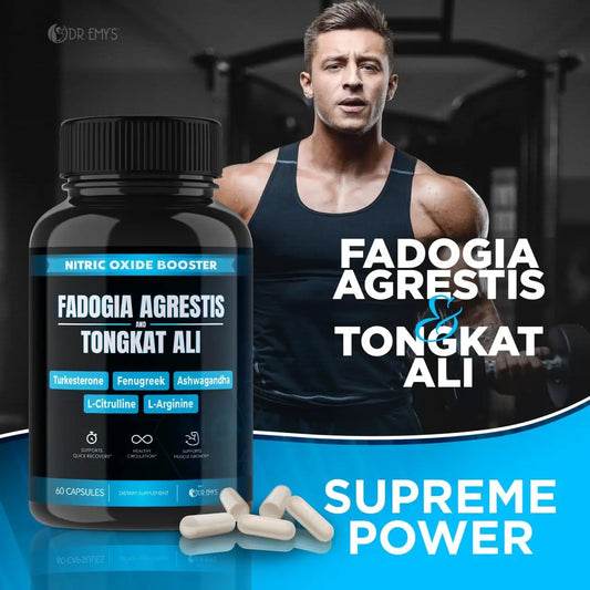 (2 Pack) Tongkat Ali Fadogia Agrestis Nitric Oxide Ashwagandha Supplement for Men Dr. Emy's