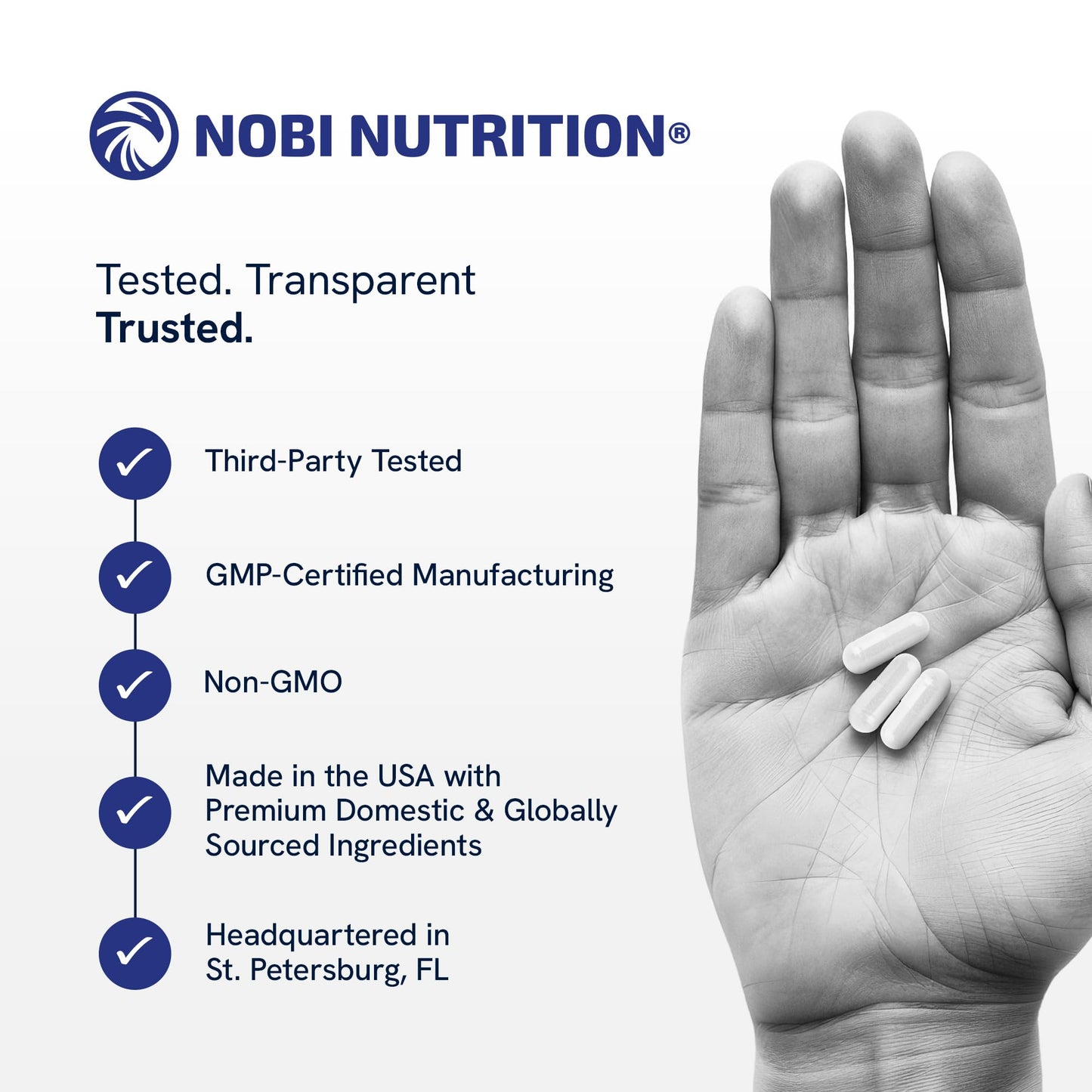 NMN Supplement 500mg | 99% Pure | NAD+ Precursor for Cellular Energy, Longevity, Repair, and Healthy Aging Support | Third-Party Tested & Non-GMO | Nicotinamide Mononucleotide | 60 NMN Capsules Nobi NutritionBuy Supplements Australia