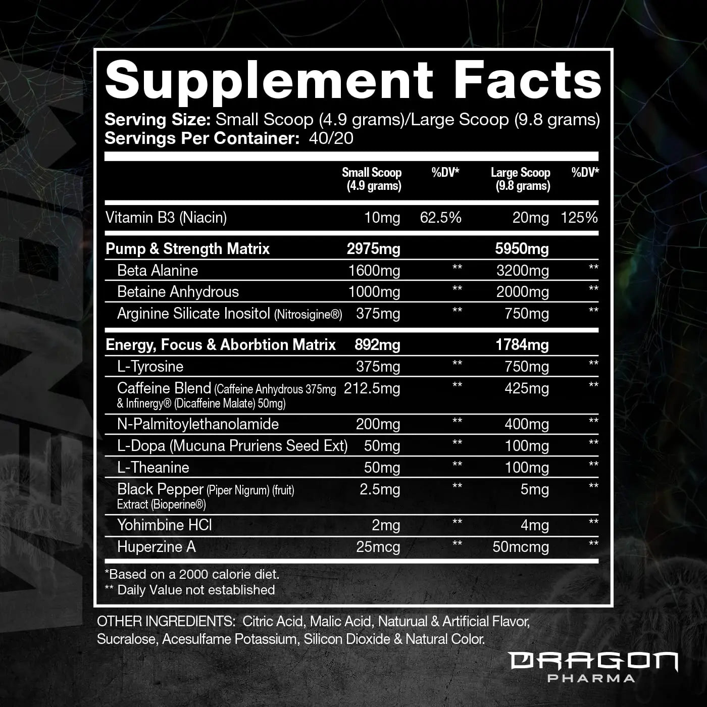 DRAGON PHARMA Venom Extreme Potency Pre-Workout, Laser Sharp Focus + Energy DRAGON PHARMA