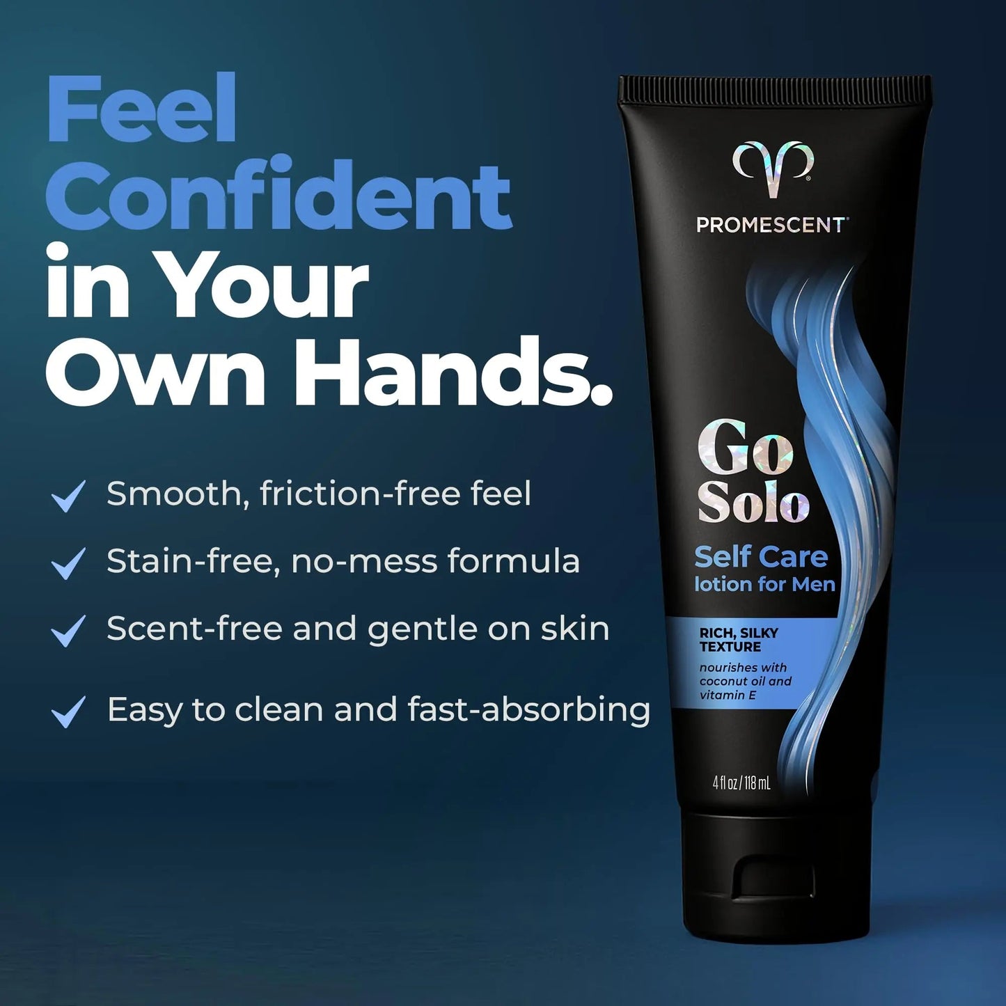 Promescent Go Solo Lotion for Men, Natural Unscented Moisturizing Ingredients with Coconut Oil and Sweet Almond Oil, Creamy Natural Texture, Fast-Absorbing, Made in the USA, 4 fl oz Promescent buy supplements Au