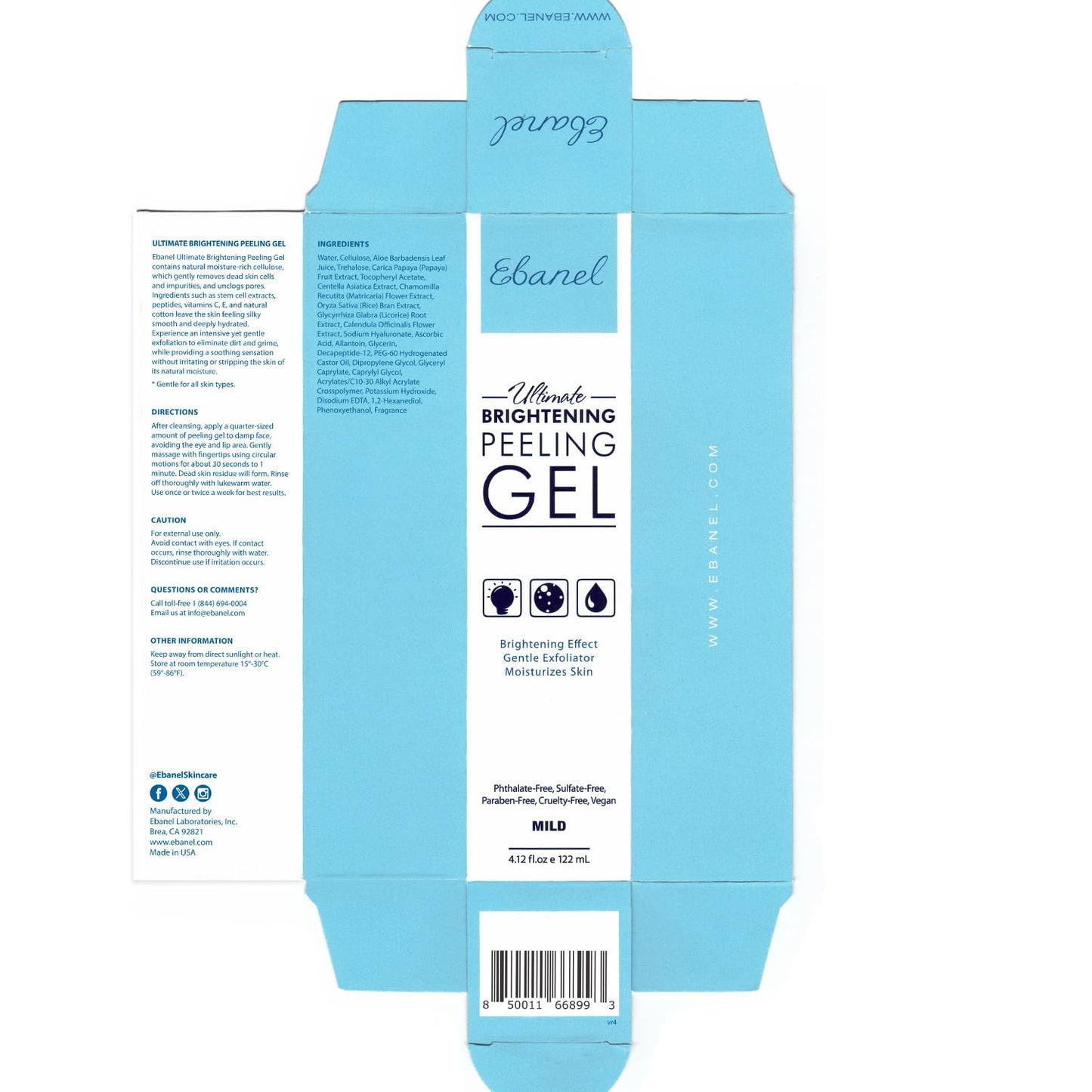Ebanel Bundle of Hyaluronic Acid Serum, and Exfoliating Face Scrub Peeling Gel, 4.12 Oz Ebanel buy supplements Au