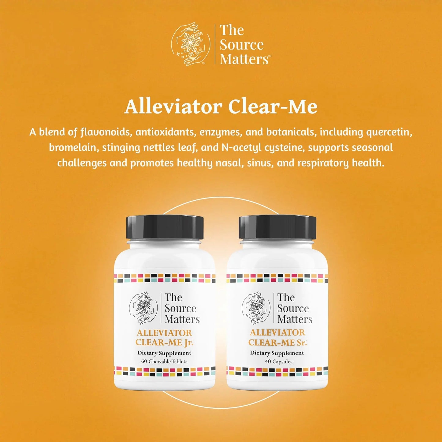 The Source Matters Alleviator Clear-ME SR Seasonal Allergy Relief and Immune Support | Quercetin, Bromelain, Stinging Nettles, NAC, and Vitamin C (40 Capsules) THE SOURCE MATTERS buy supplements Au
