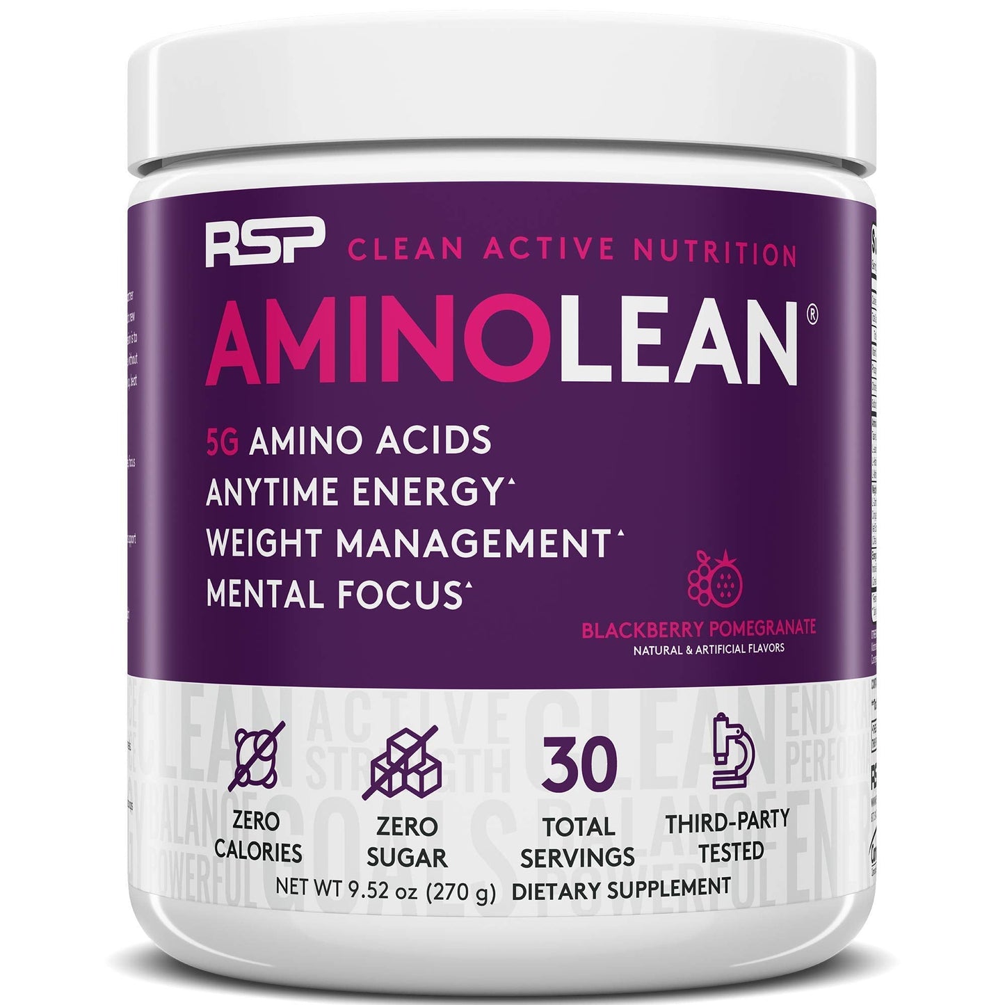 RSP NUTRITION AminoLean Pre Workout Energy (BlackBerry Pomegranate 30 Servings) with TrueFit Protein Powder (Vanilla 2 LB)