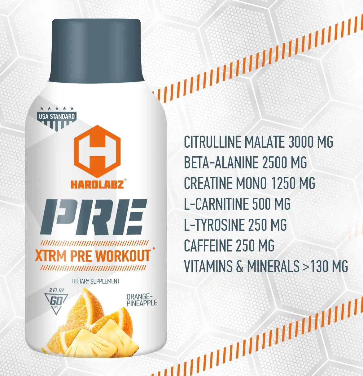 HARDLABZ PRE – Extra Strength Liquid Pre-Workout Energy Shot with Caffeine (250 mg) HARDLABZ