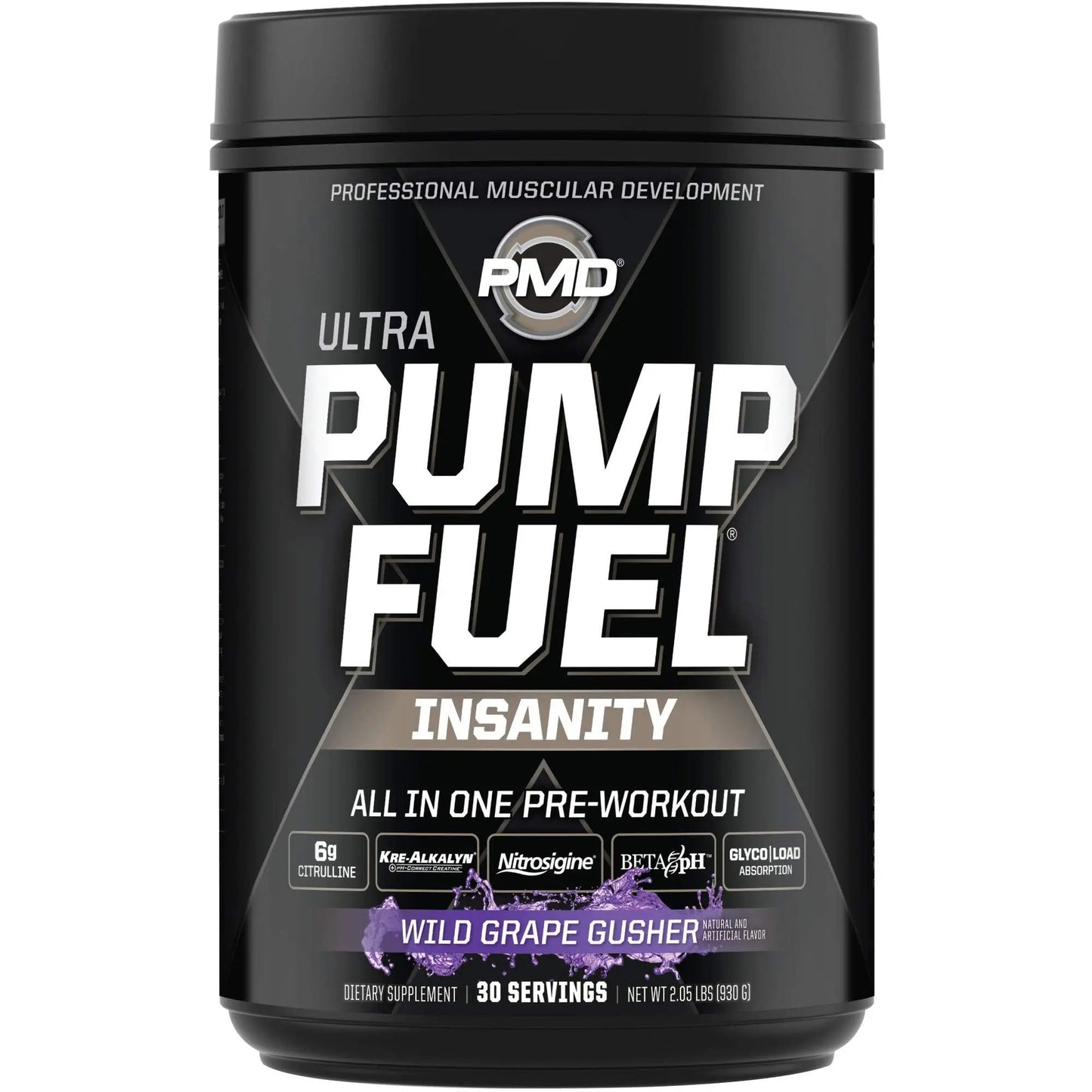 PMD Sports Ultra Pump Fuel Insanity - Pre Workout - Grape Gusher (30 Servings) PMD