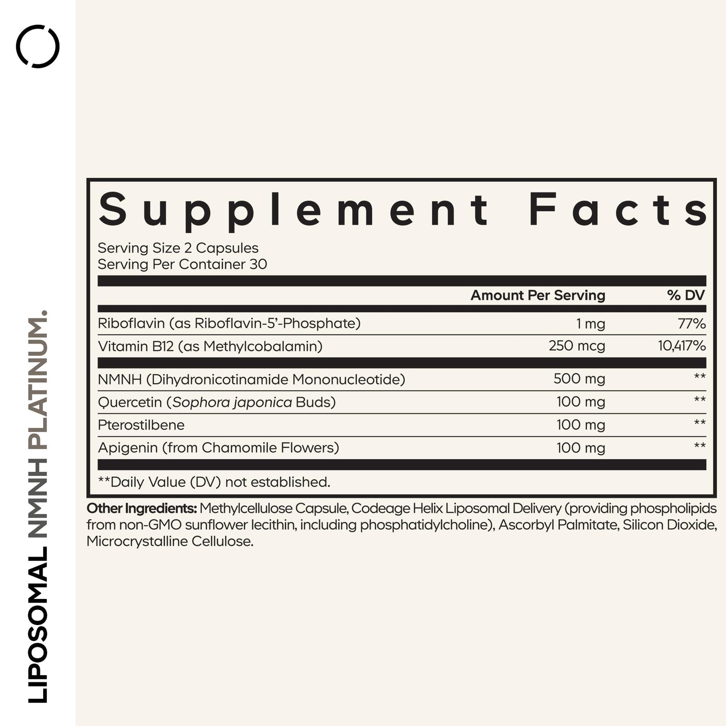 Codeage Liposomal NMNH Platinum - 500 mg NMNH Supplement, NAD+ Precursor with Quercetin, Pterostilbene, Apigenin, Active B Vitamins B2 Riboflavin & Vitamin B12 Methylcobalamin - Non-GMO - 60 Capsules CodeageBuy Supplements Australia