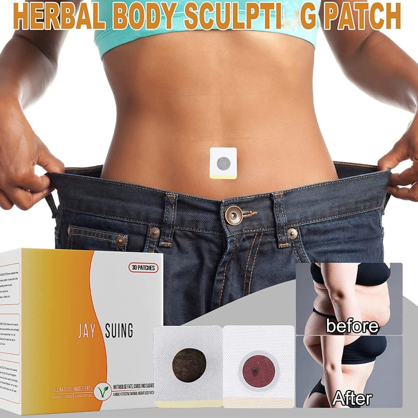 30Pcs Belly Patch, Waterproof Stickers for Women Girls, Natural Belly Sticker for Women and Men Rosarden