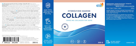 100% Marine Collagen Powder 300g I Pure Hydrolyzed Collagen Powder (Type I & III) Swedish Nutra