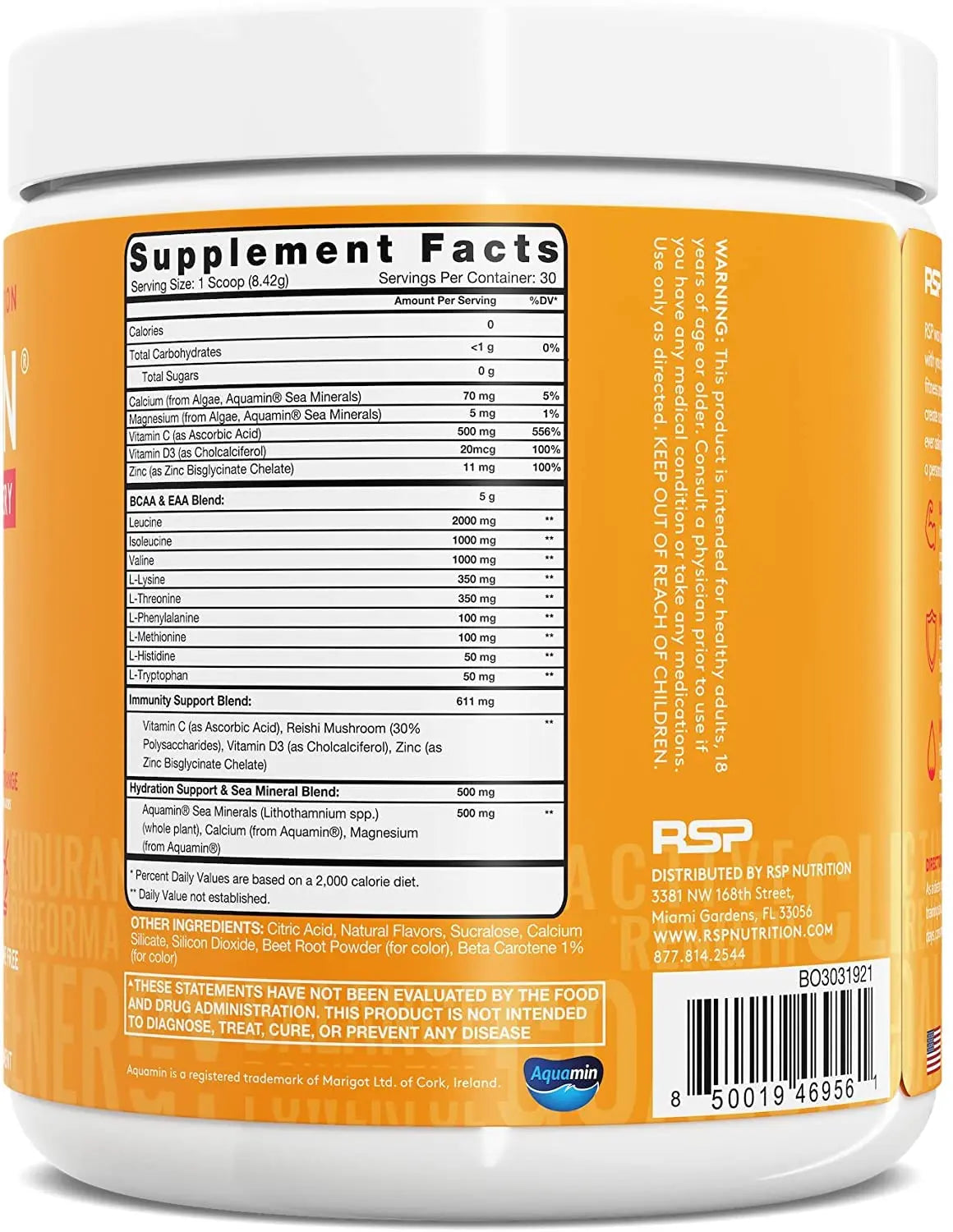 RSP AminoLean Recovery - Post Workout BCAAs Amino Acids Supplement + Electrolytes RSP NUTRITION