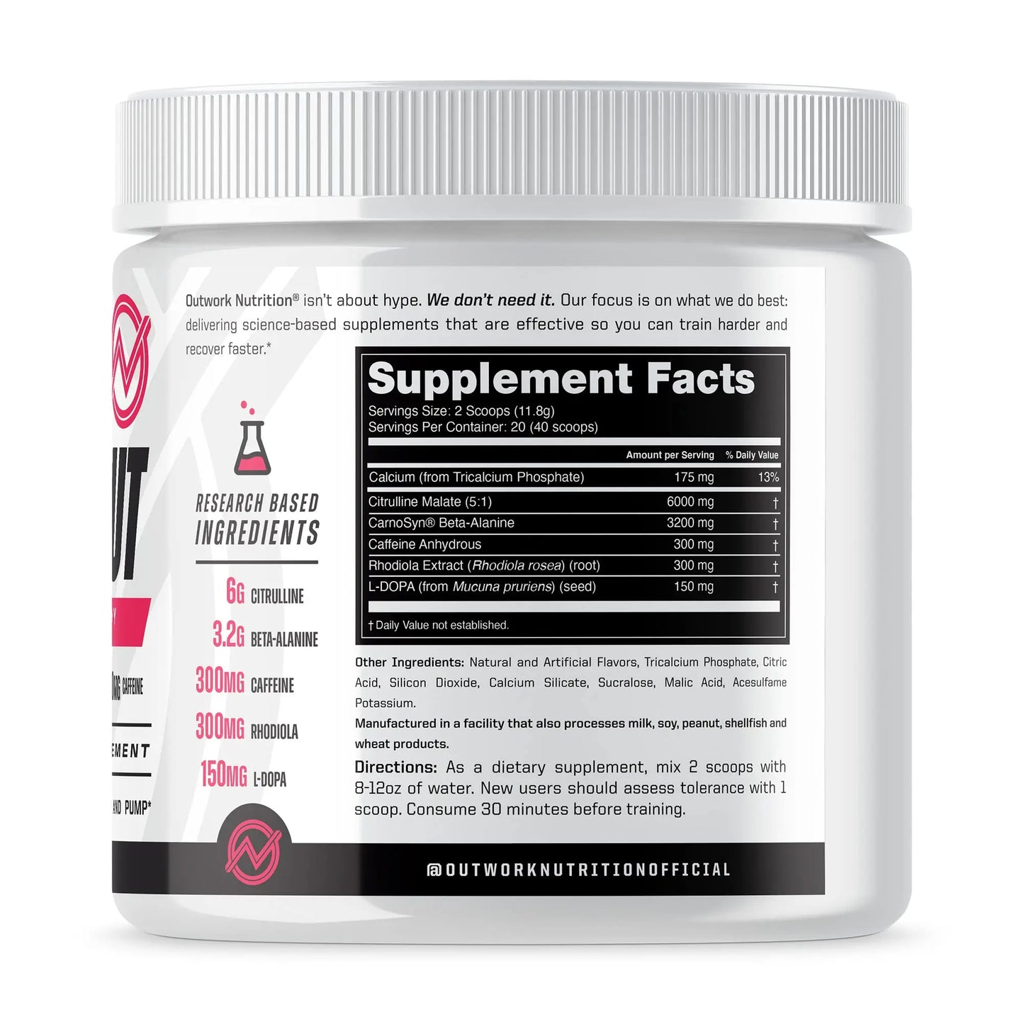 Outwork Nutrition Pre-Workout Supplement with Nootropics - Energy & Mental Focus Outwork Nutrition