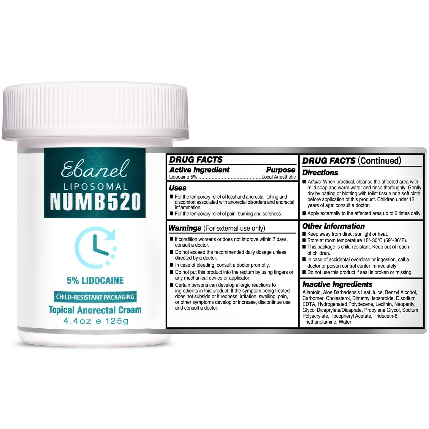 Ebanel Bundle of Pain Relief Cream Arnica Menthol 2 Oz, and Topical Numbing Cream 4 Oz Ebanel buy supplements Au