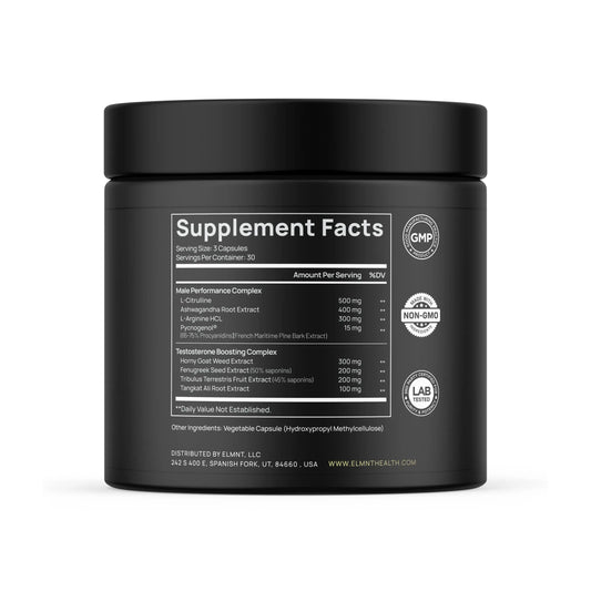 21,800mg Testosterone Booster for Men 8X Strength w. Ashwagandha, Tongkat Ali TERRA ELMNT