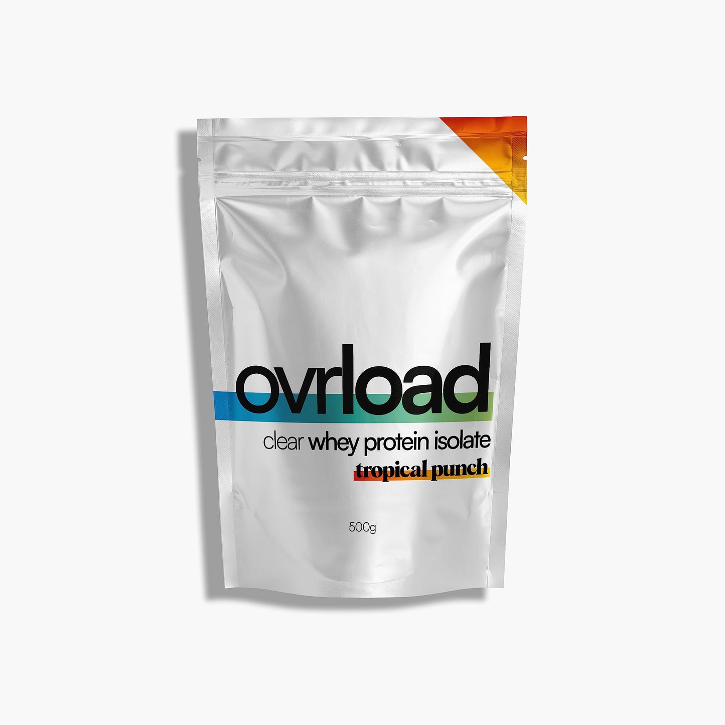 Overload Clear Whey Isolate Protein Powder - Tropical Punch - 500g - 20 Servings - Refreshing ovrload