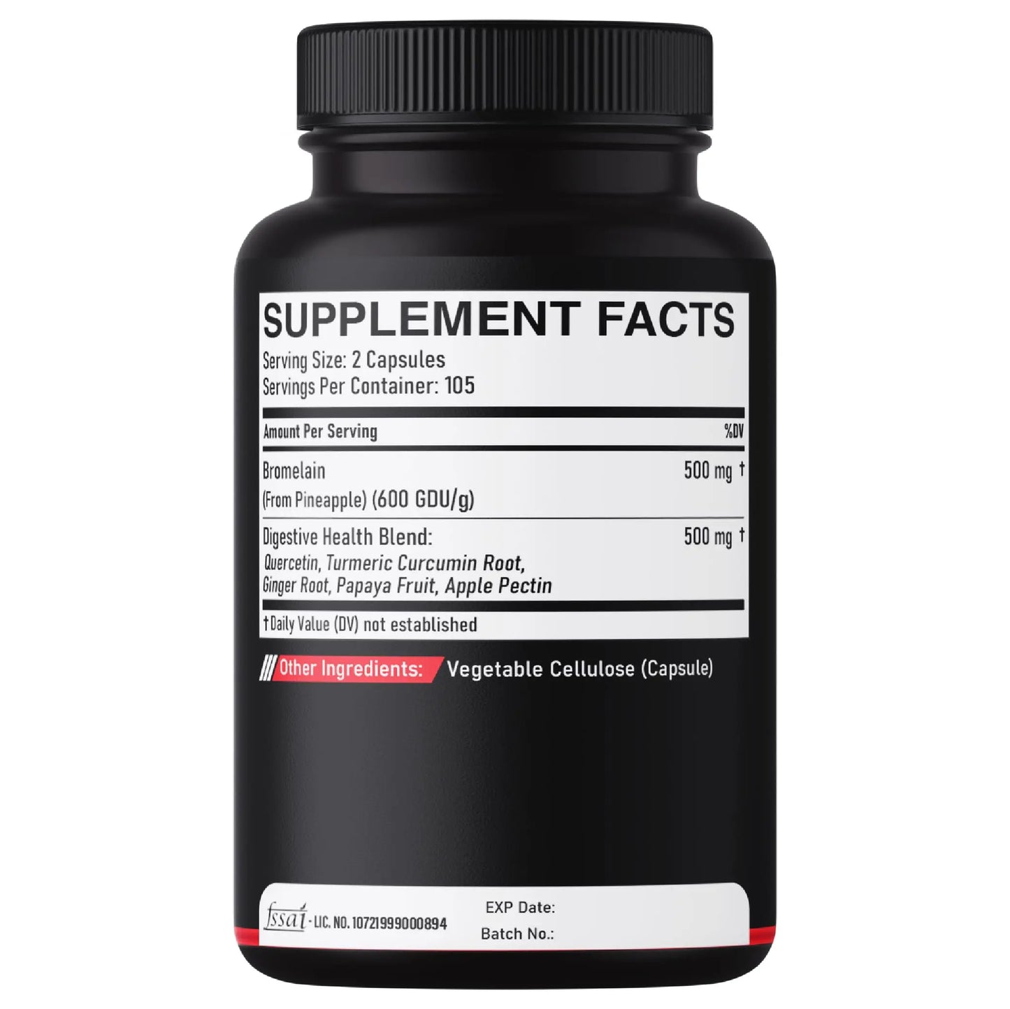 DEDICAD 6in1 Bromelain 500mg Supplement - 1000mg per Serving - 210 Capsules with Digestive Health Blend as Quercetin, Ginger, Turmeric, Papaya - Support Overall Health, Digestion & Immune System DEDICAD buy supplements Au