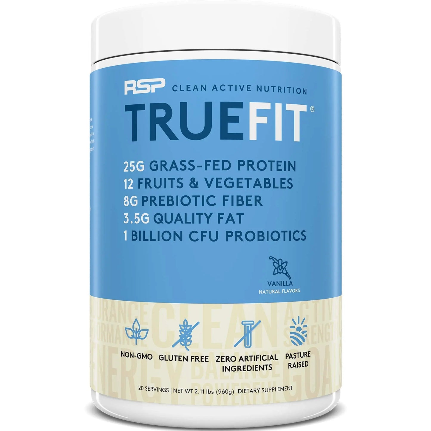 RSP NUTRITION TrueFit Protein Powder (Vanilla 2 LB) with AminoLean Pre Workout Energy RSP NUTRITION