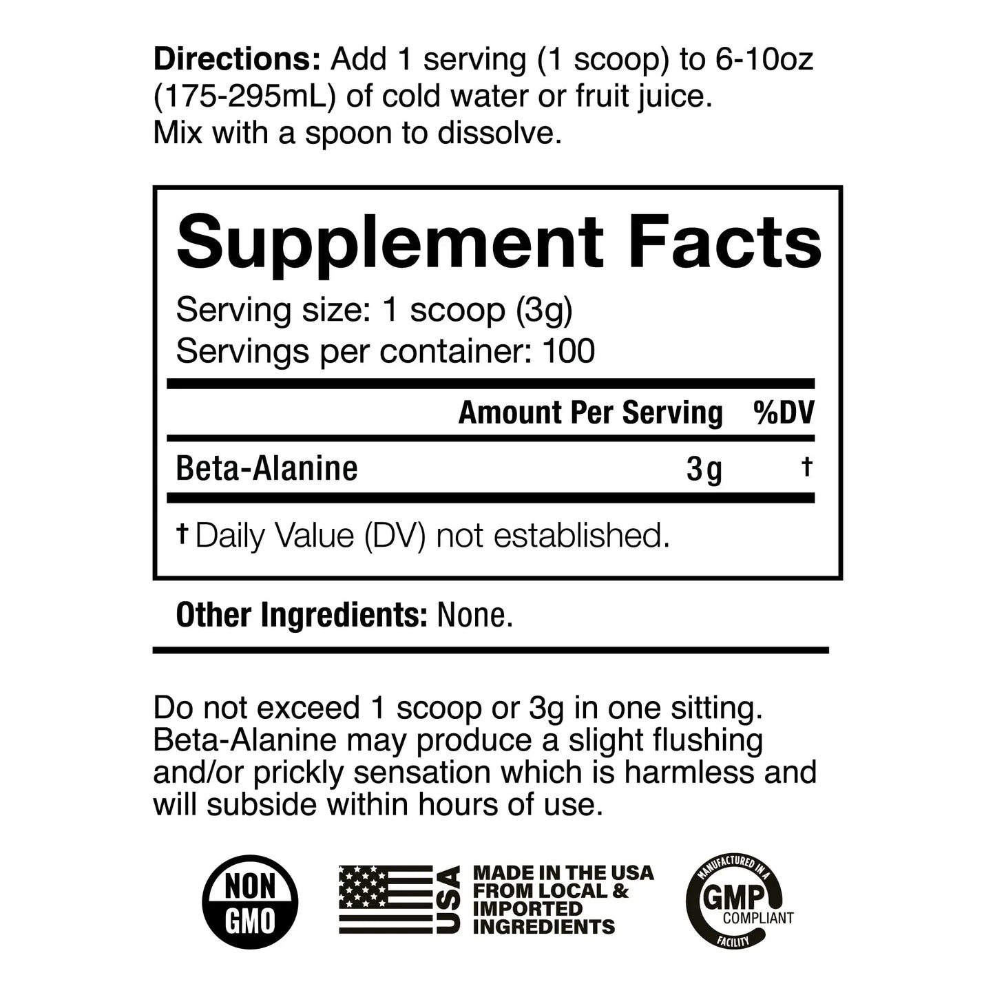 JNX SPORTS The Curse! Beta Alanine Powder - Unflavored, 100 Servings, 3g per Serving JNX SPORTS