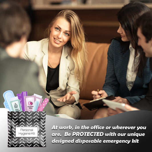 3 x Menstrual All-in-One Kits - Assorted Colors | Convenience on The Go | Single Period Kit Packs pH Advantage