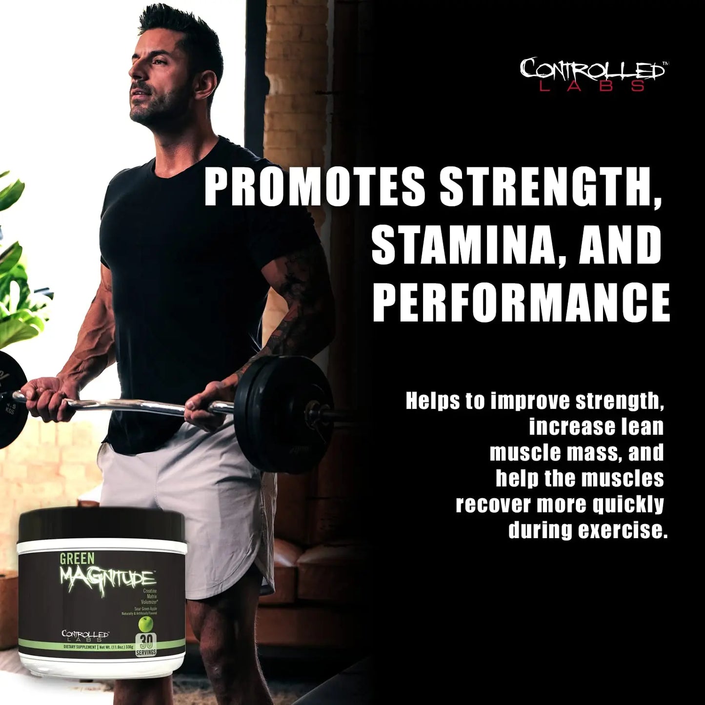 CONTROLLED LABS Green Magnitude Supplement, Synergistic Creatine Formula Powder CONTROLLED LABS