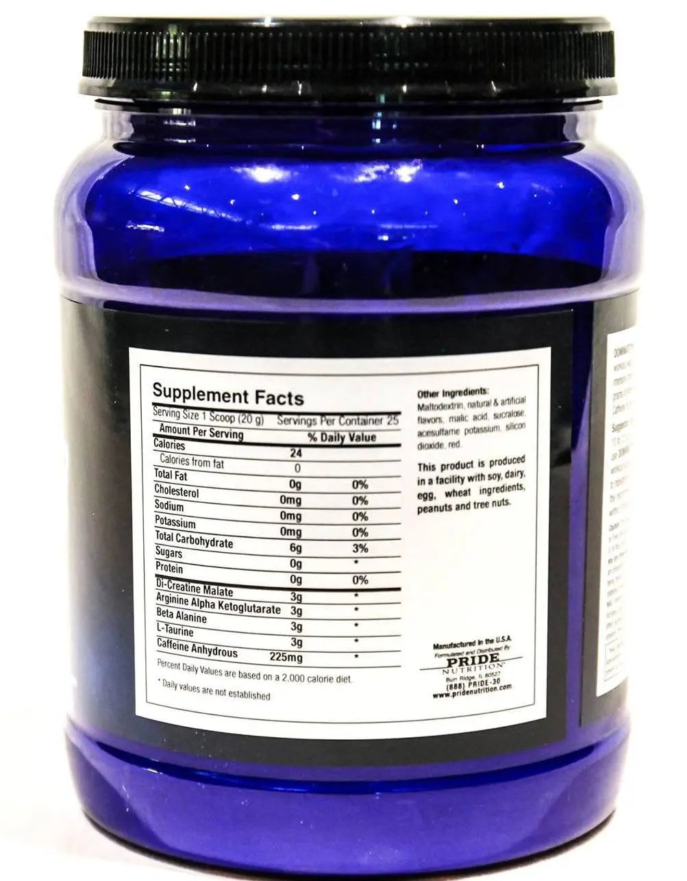 #1 Pre Workout - Dominate X 500g - Best Nitric Oxide & Creatine Pre-Workout Formula Pride Nutrition