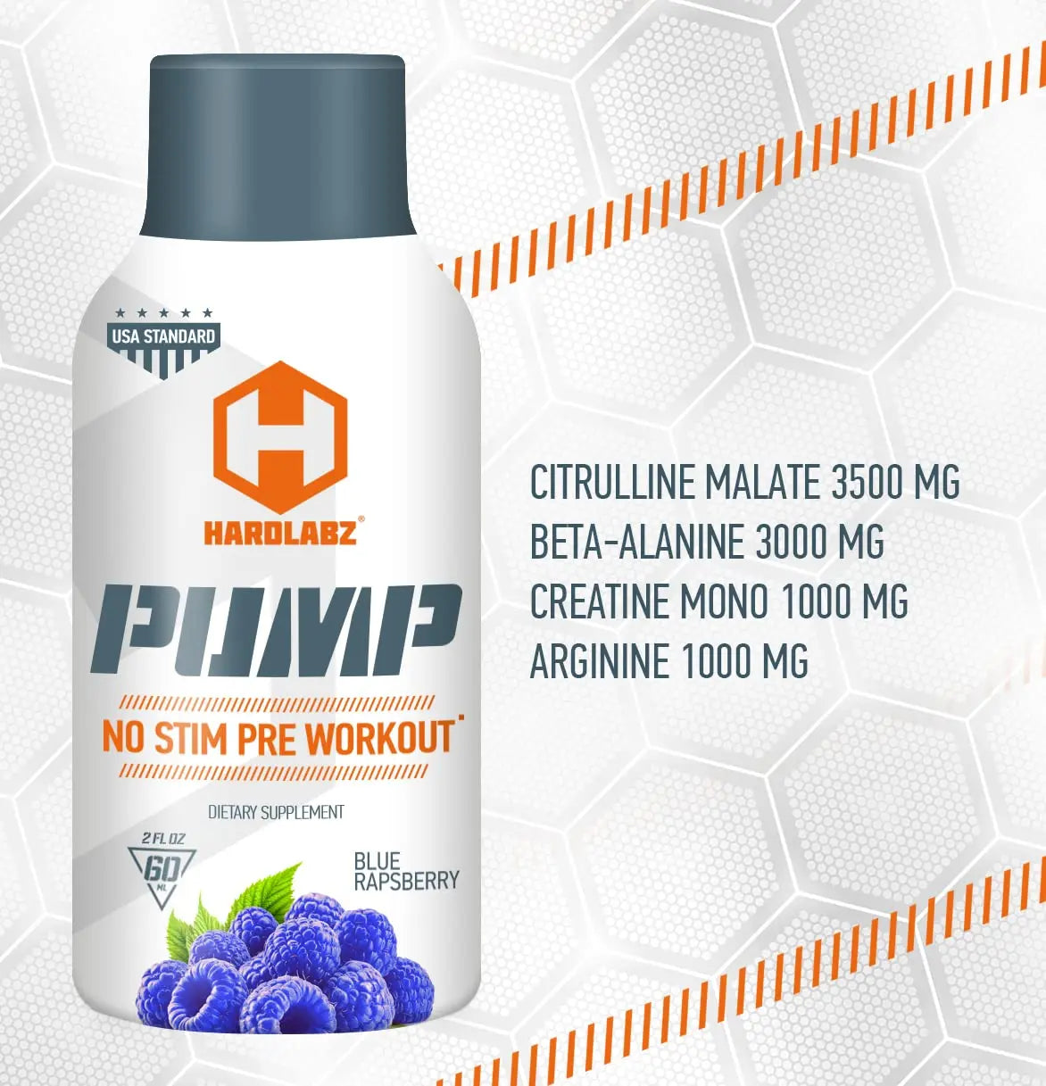 HARDLABZ Pump – Non-Stimulant Caffeine Free Powerful Liquid Pre-Workout Energy Shot HARDLABZ