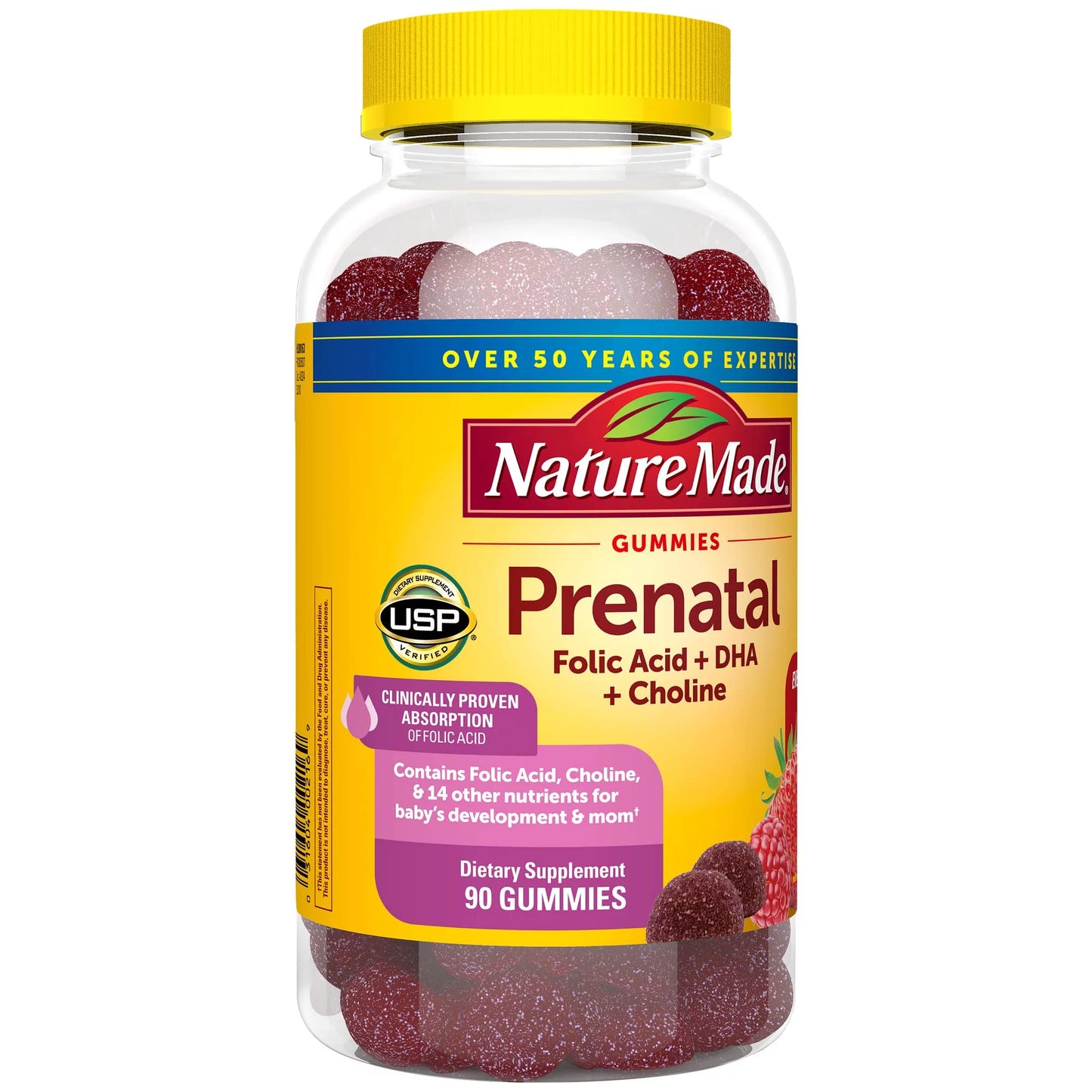 Nature Made Prenatal Gummies with DHA and Folic Acid Dietary Supplement Prenatal Health Generic