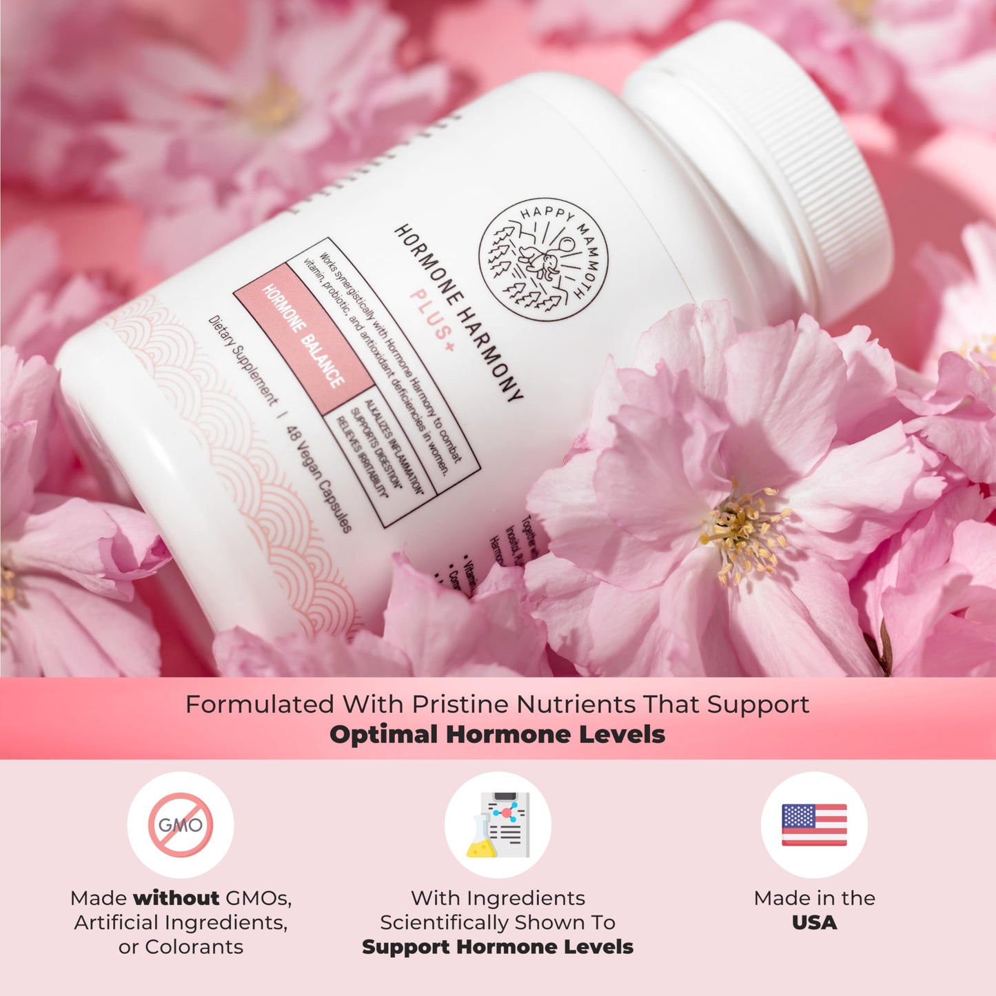 Happy Mammoth Hormone Harmony Plus Booster for Hormone Harmony to Get Even More Hormonal Happy Mammoth