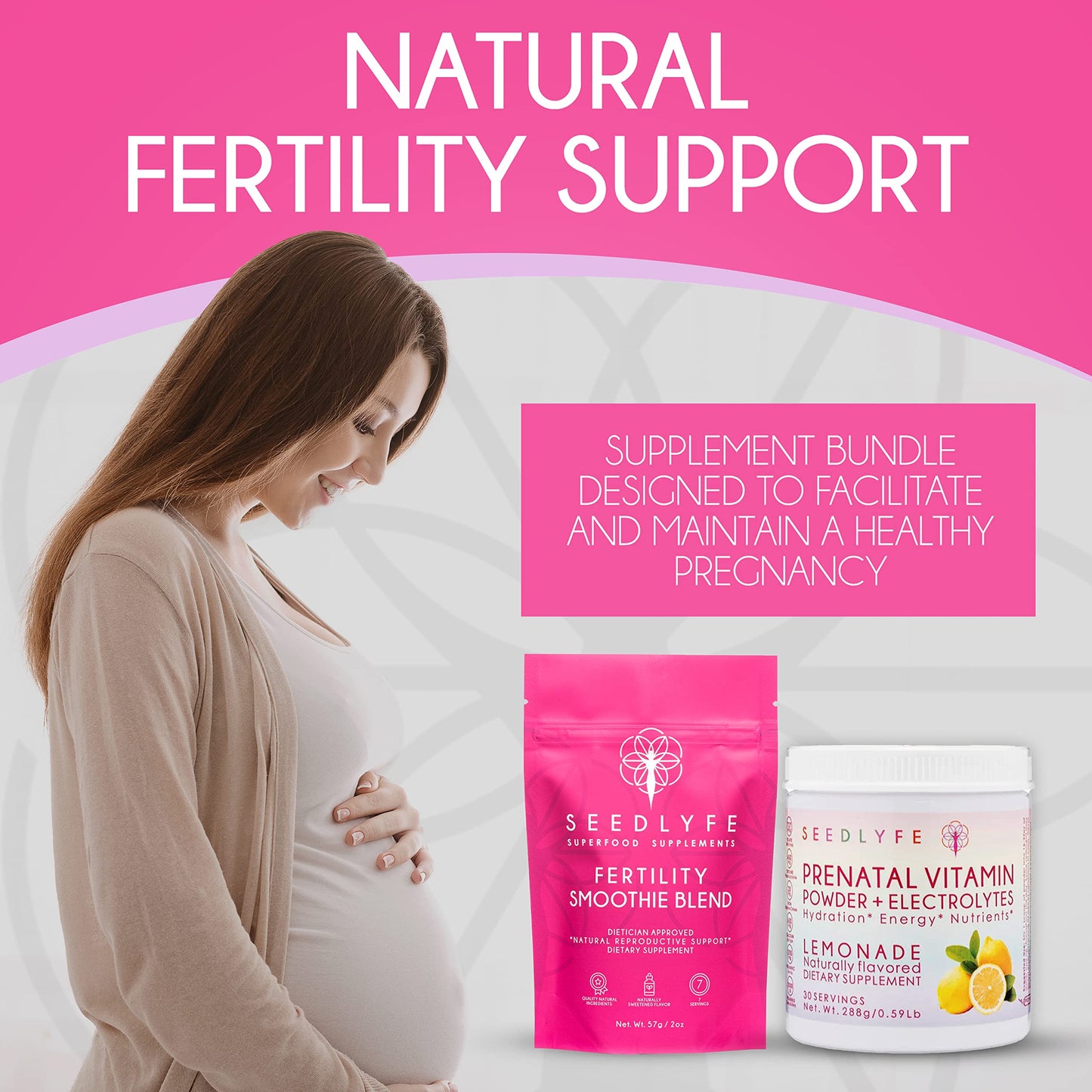 Female Fertility Bundle with Prenatal Vitamin Powder – Natural Prenatal Vitamins and Smoothie Mix seedlyfe