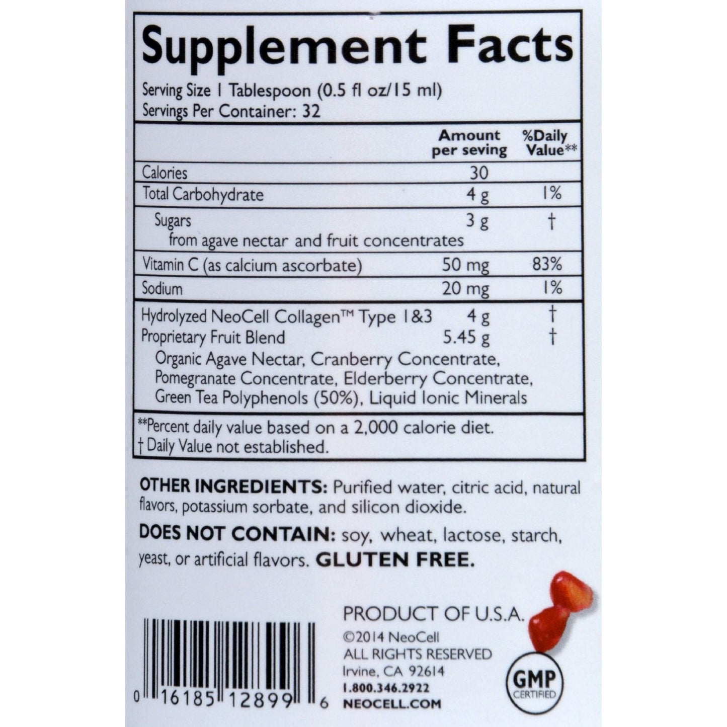 Collagen+C Pomegranate 16 Ounces NeocellBuy Supplements Australia