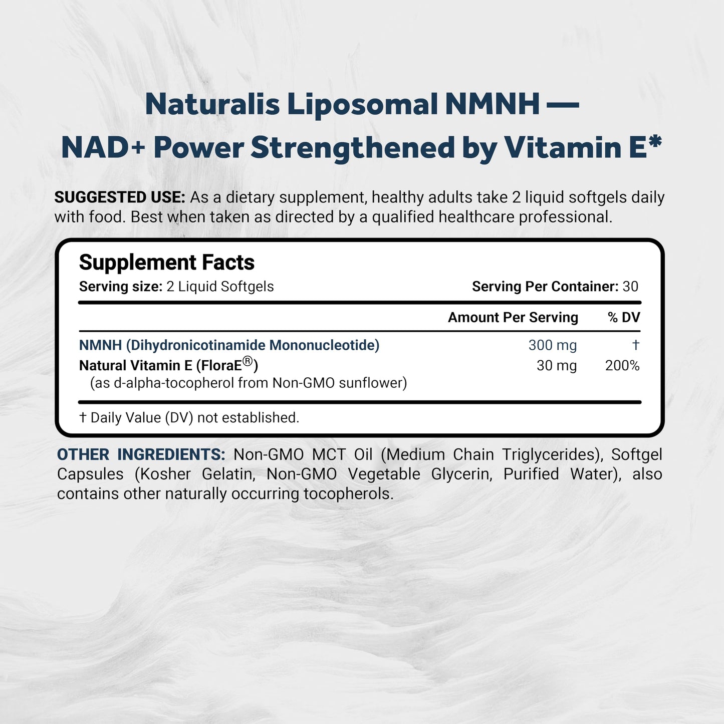 Naturalis Liposomal NMNH 300mg (NMN Alternative) | Boost NAD+ Levels & Support Healthy Aging* | Bioenhanced with Vitamin E for Advanced Absorption, Stability & Antioxidant Protection* | 60 Softgels NaturalisBuy Supplements Australia