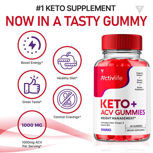 (2 Pack) Activlife Keto ACV Gummies Activelife Keto Advanced, Active Life Keto Fyvus