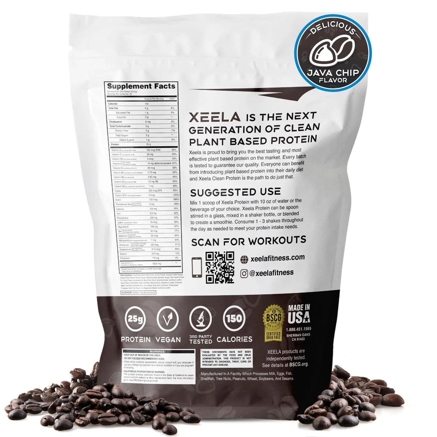 XEELA Plant Based Vegan Protein Powder - Independently Tested - 25g High Protein XEELA