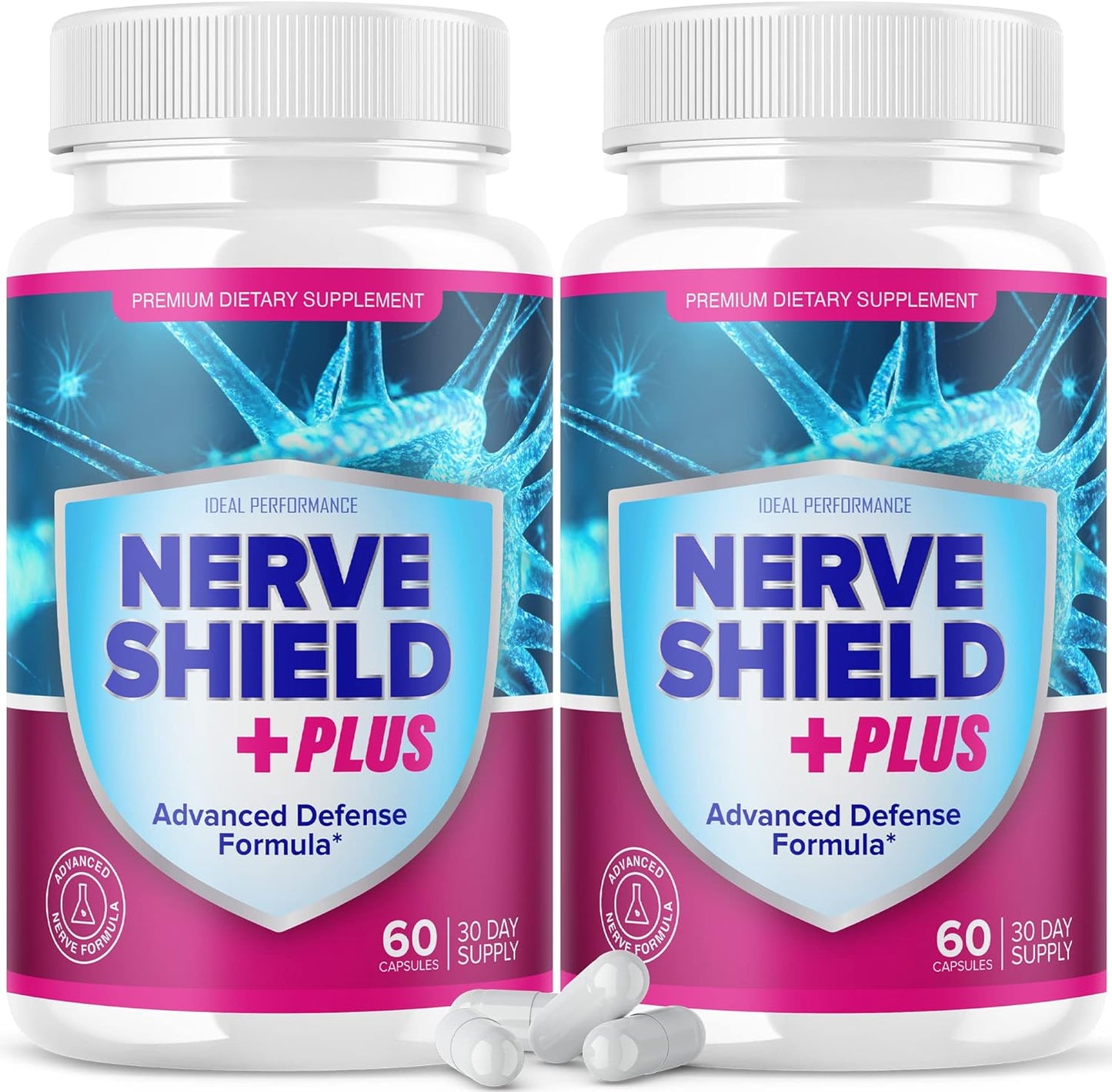 (2 Pack) Nerve Shield Plus Pills Original Supplement Advanced Nerve IDEAL PERFORMANCE