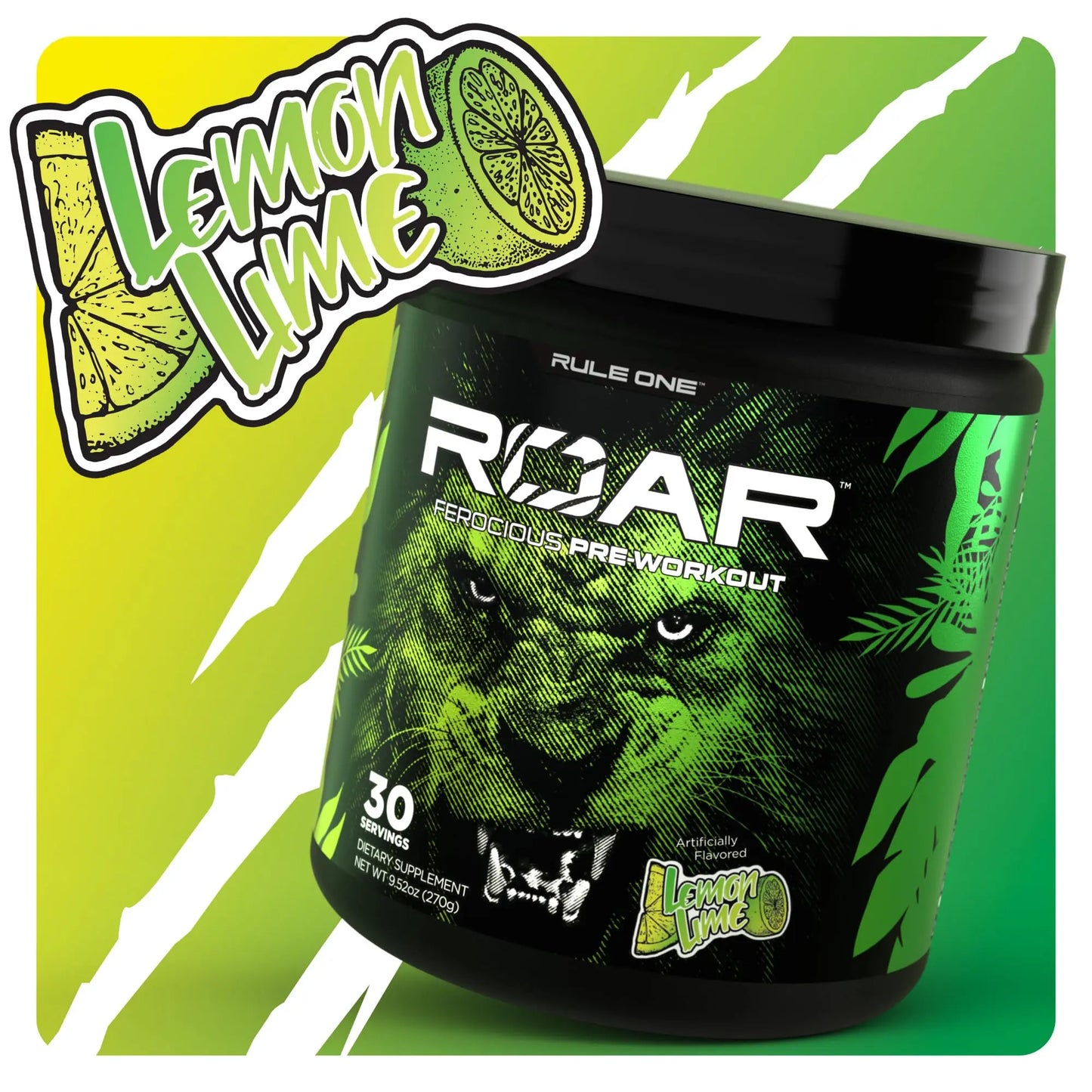 Rule 1 R1 Roar, Lemon Lime - 9.52 oz - Pre-Workout Powder - with Creatine, Beta-Alanine Rule 1 Proteins