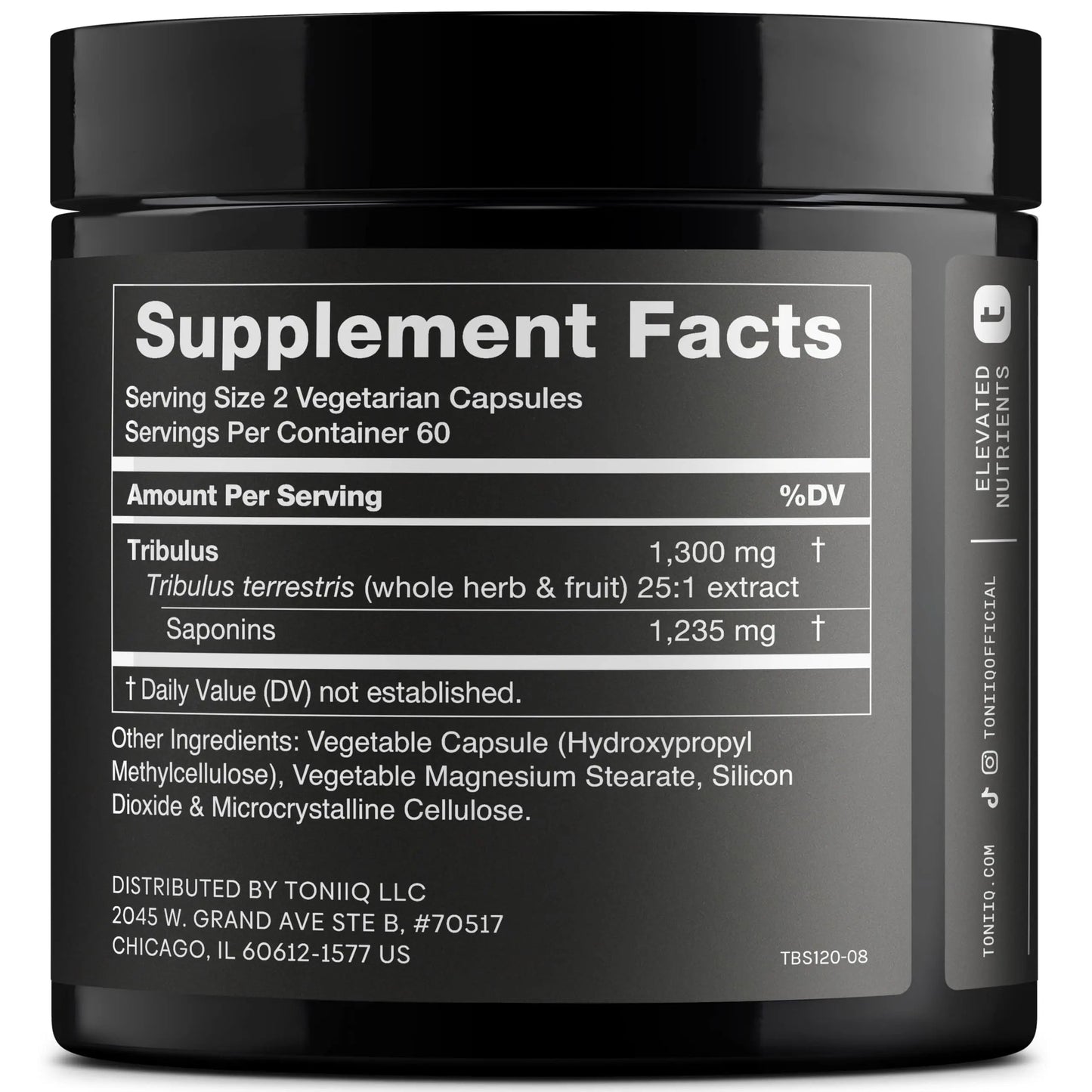 Toniiq Tribulus Terrestris for Men - Ultra High Potency 25:1 Extract with 95% Saponins - 1300mg Pure & Concentrated Formula - Third-Party Lab Tested for Purity & Quality - 120 Capsules Toniiq buy supplements Au