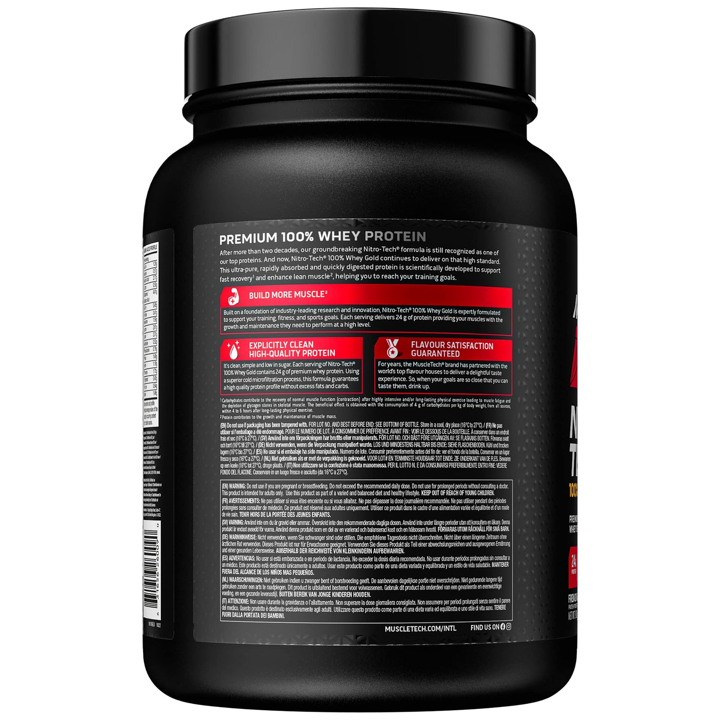 MuscleTech NitroTech 100% Whey Gold Protein Powder, Build Muscle Mass, Whey Isolate Protein Powder Muscletech