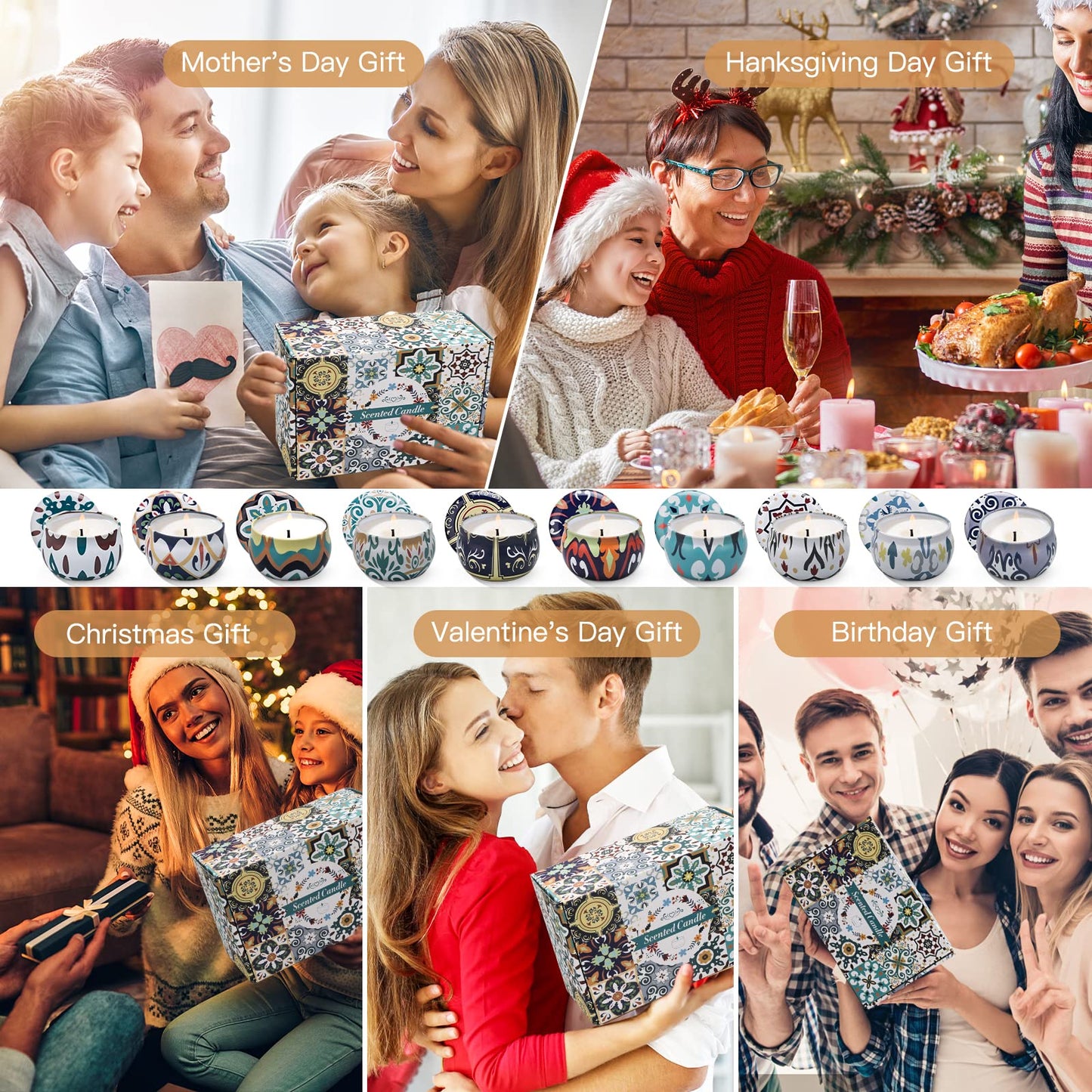 10 Pack Scented Candles Gifts, Aromatherapy Candles for Home Scented with 2 Coasters Yinuo Candle