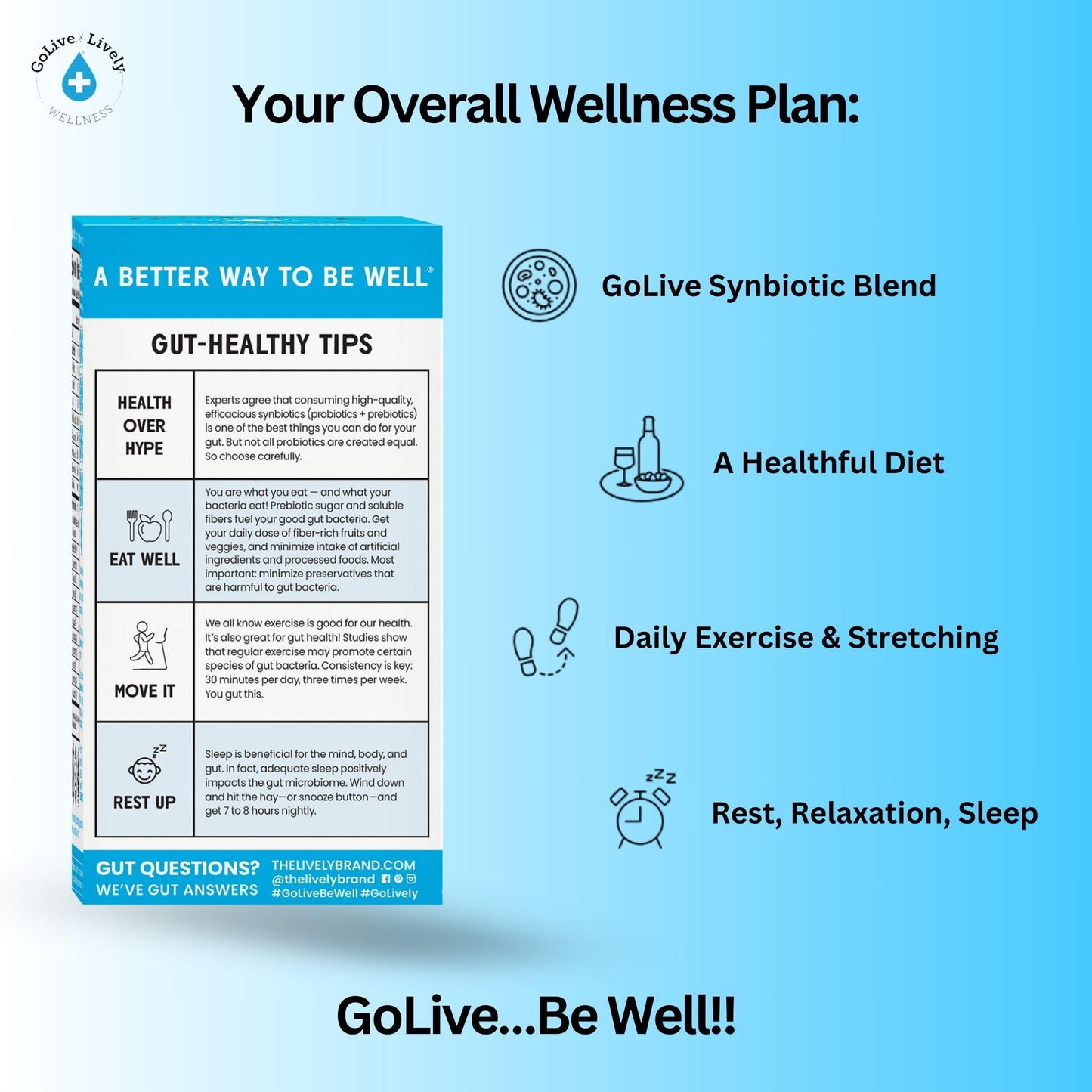 GoLive Prebiotic & Probiotic for Women, Men, Kids. Flavor-Free, Sugar-Free, Synbiotic Powder w/ GOS, L-Glutamine, Vitamin D3, Electrolytes. For Gut Health, Digestion, Metabolism, Immunity 15-50B CFUs. GoLive buy supplements Au