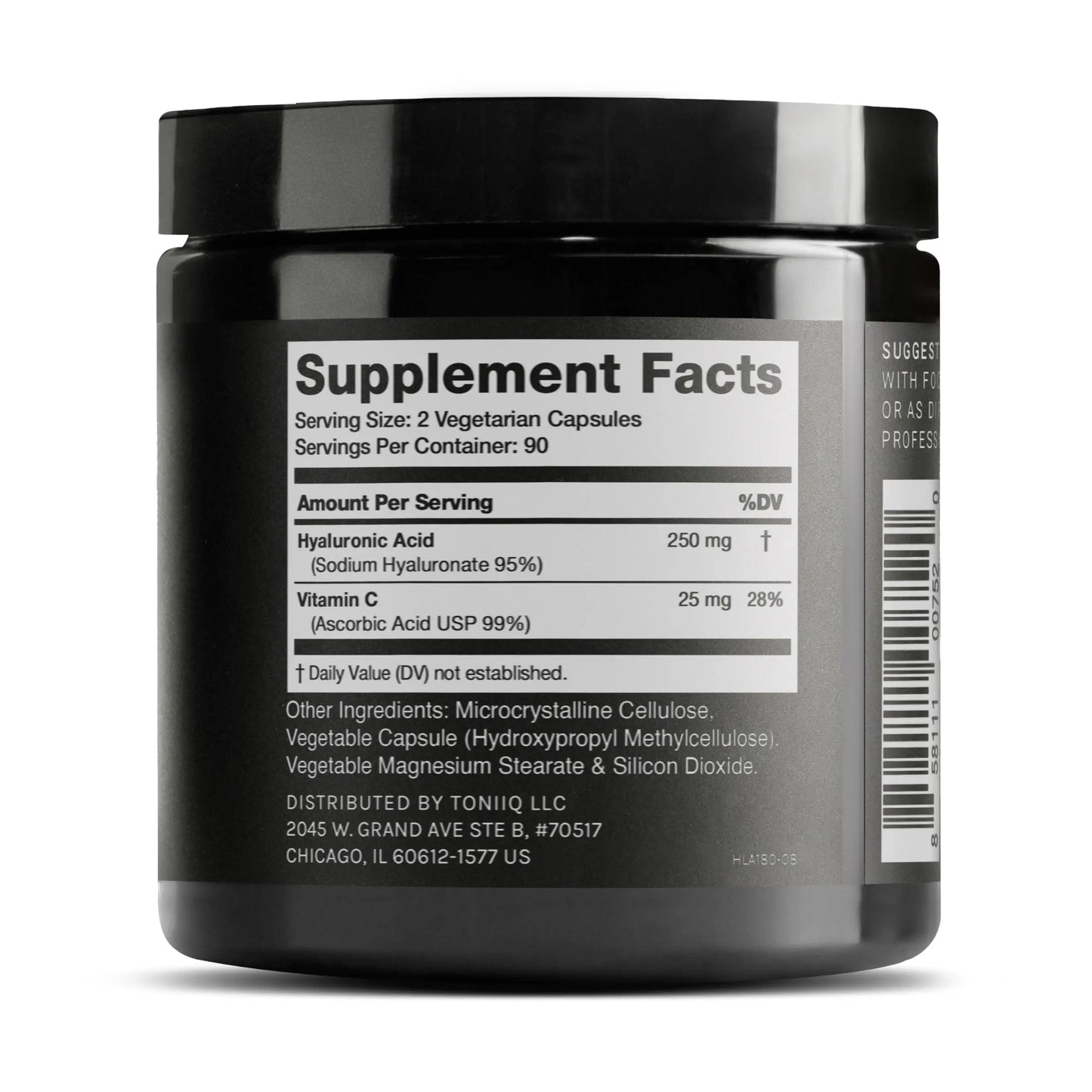 Toniiq Hyaluronic Acid Supplements – Lab Tested 95% Ultra High Purity – Fermented and Bioavailable with Vitamin C – Third Party Lab Tested – 180 Capsules Toniiq buy supplements Au
