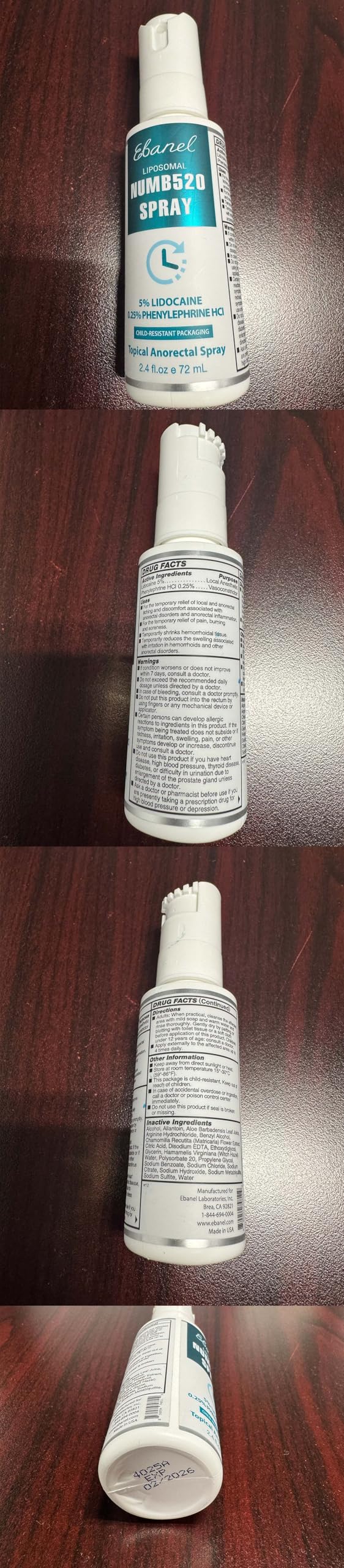 Ebanel 5% Lidocaine Spray Pain Relief Numb520 Burn Itch Relief Numbing Spray for Skin, Topical Anesthetic Postpartum Hemorrhoid Treatment with Phenylephrine for Local and Anorectal Uses EBANEL LABORATORIES buy supplements Au