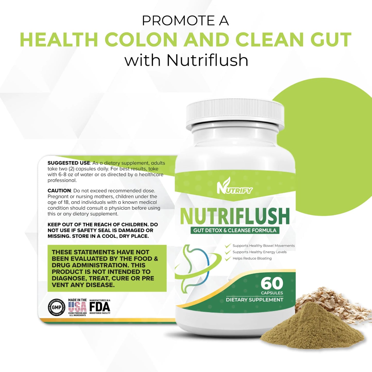 NutriFlush - Powerful Colon Support & Gut Cleanse Formula, High Absorption, GMO Free, Made in USA Generic buy supplements Au