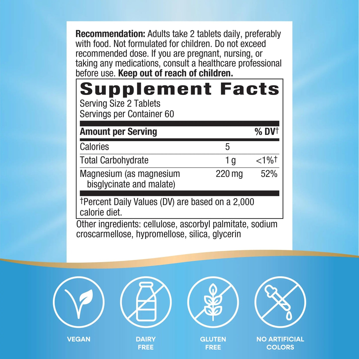 Nature's Way Magnesium Glycinate Complex, Supports Heart, Muscle, Nerve Function*, Highly Absorbable, 220 mg per 2-Tablet Serving, No Gluten, Vegan, 120 Tablets Nature's Way buy supplements Au